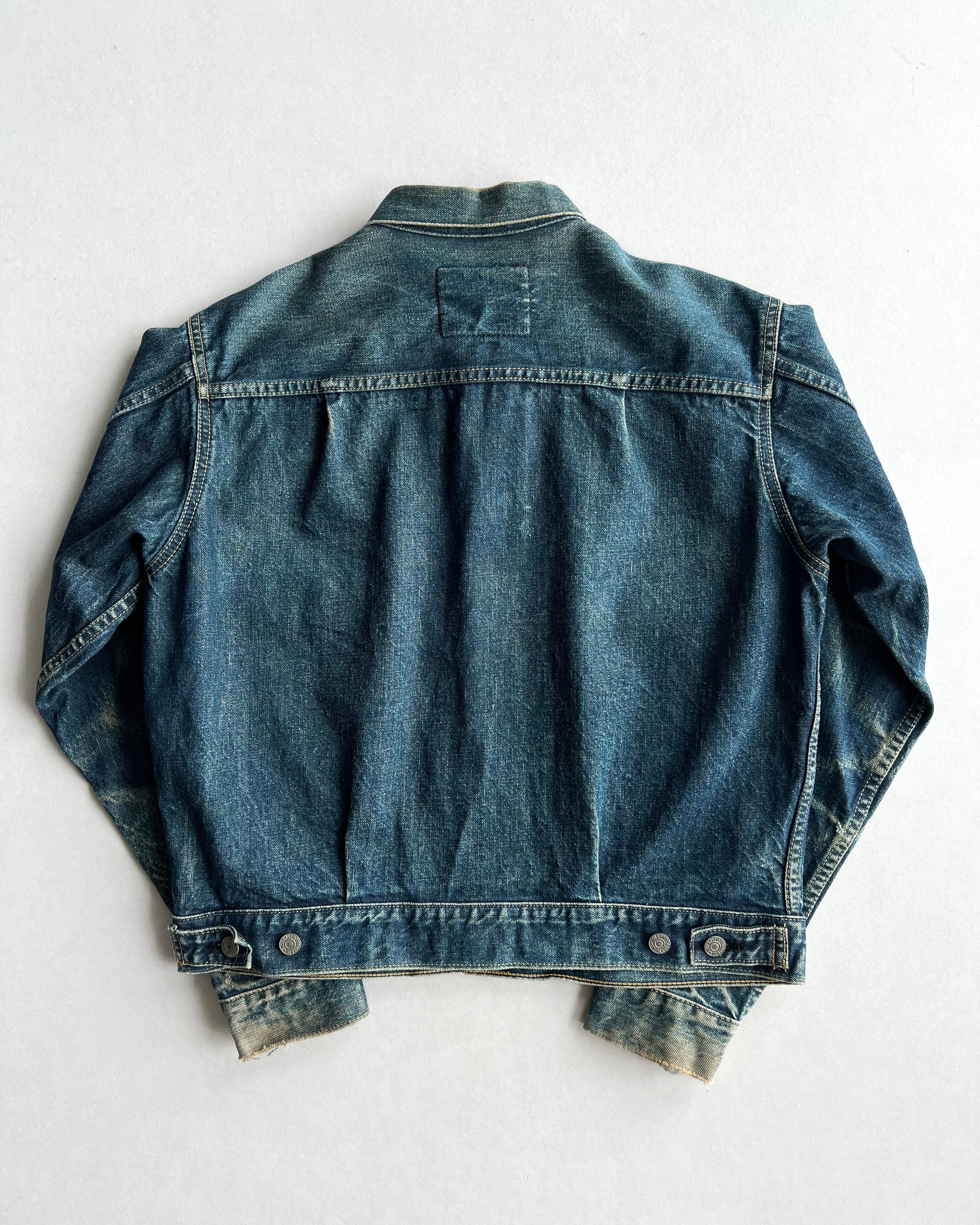 1990S FADED BIG E LEVI'S TYPE II SELVEDGE DENIM JACKET (M/L)
