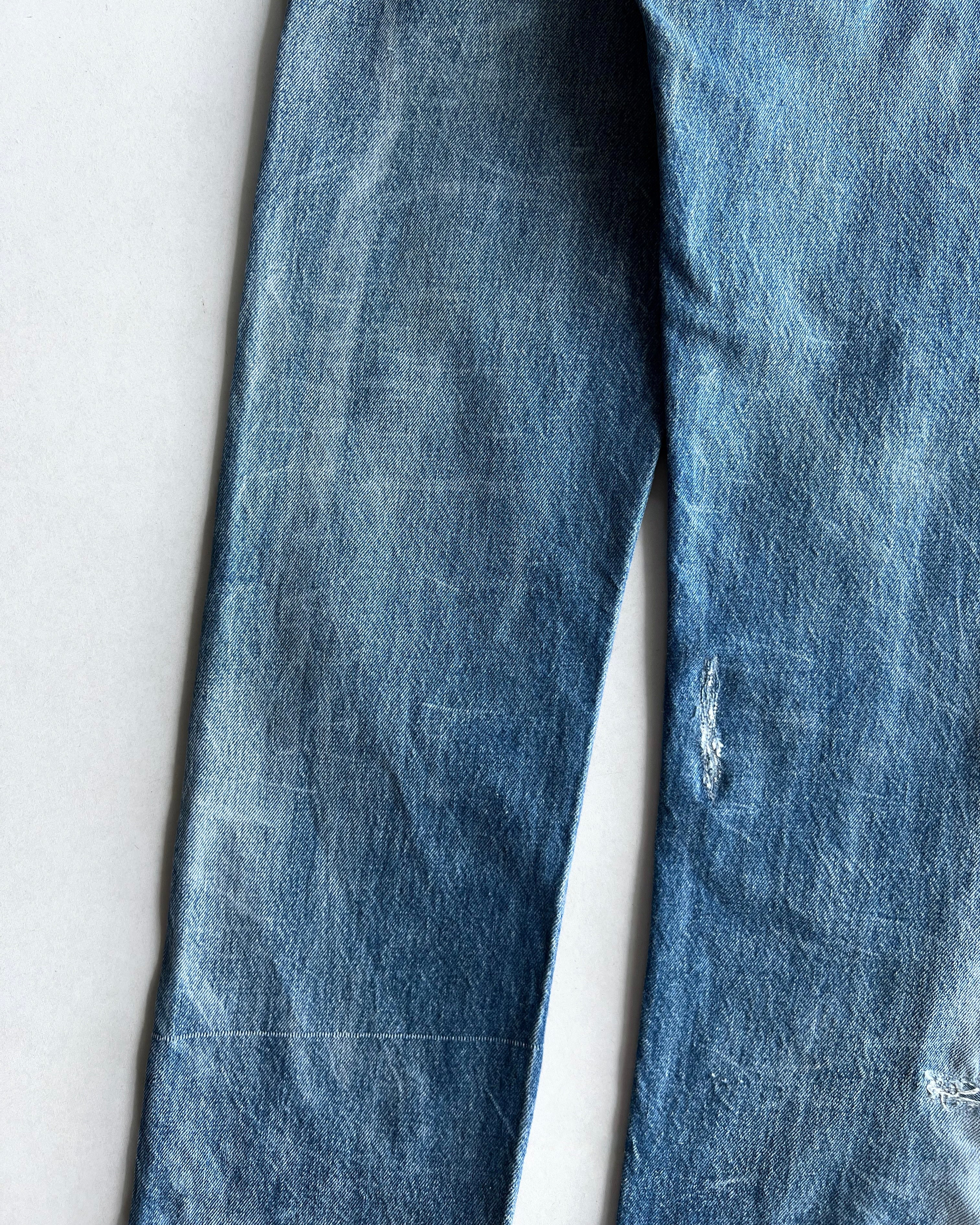 1990S FADED WASHED LEVI'S 501 REPAIRED JEANS (32X33)