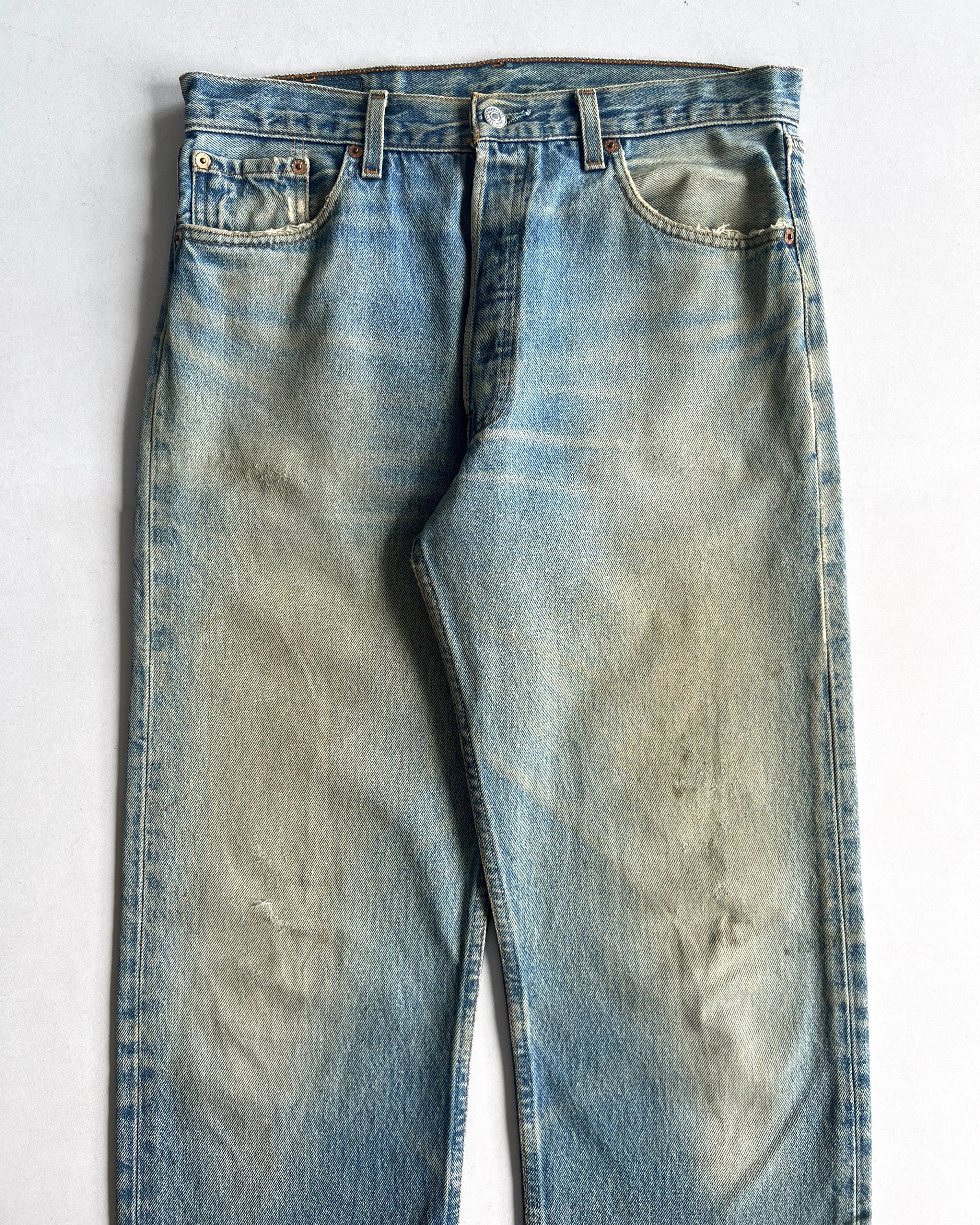 1990S FADED WASHED LEVI'S 501 JEANS (33)