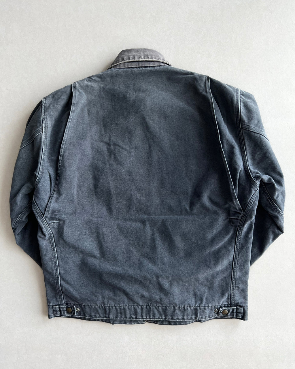 1990S BLUISH GREY CARHARTT DETROIT WORK JACKET (L)