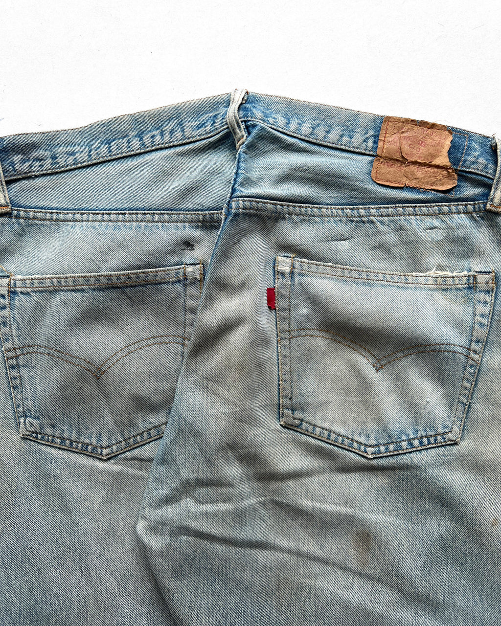 1970S LEVI'S REDLINE SELVEDGE REPAIRED JEANS (36)