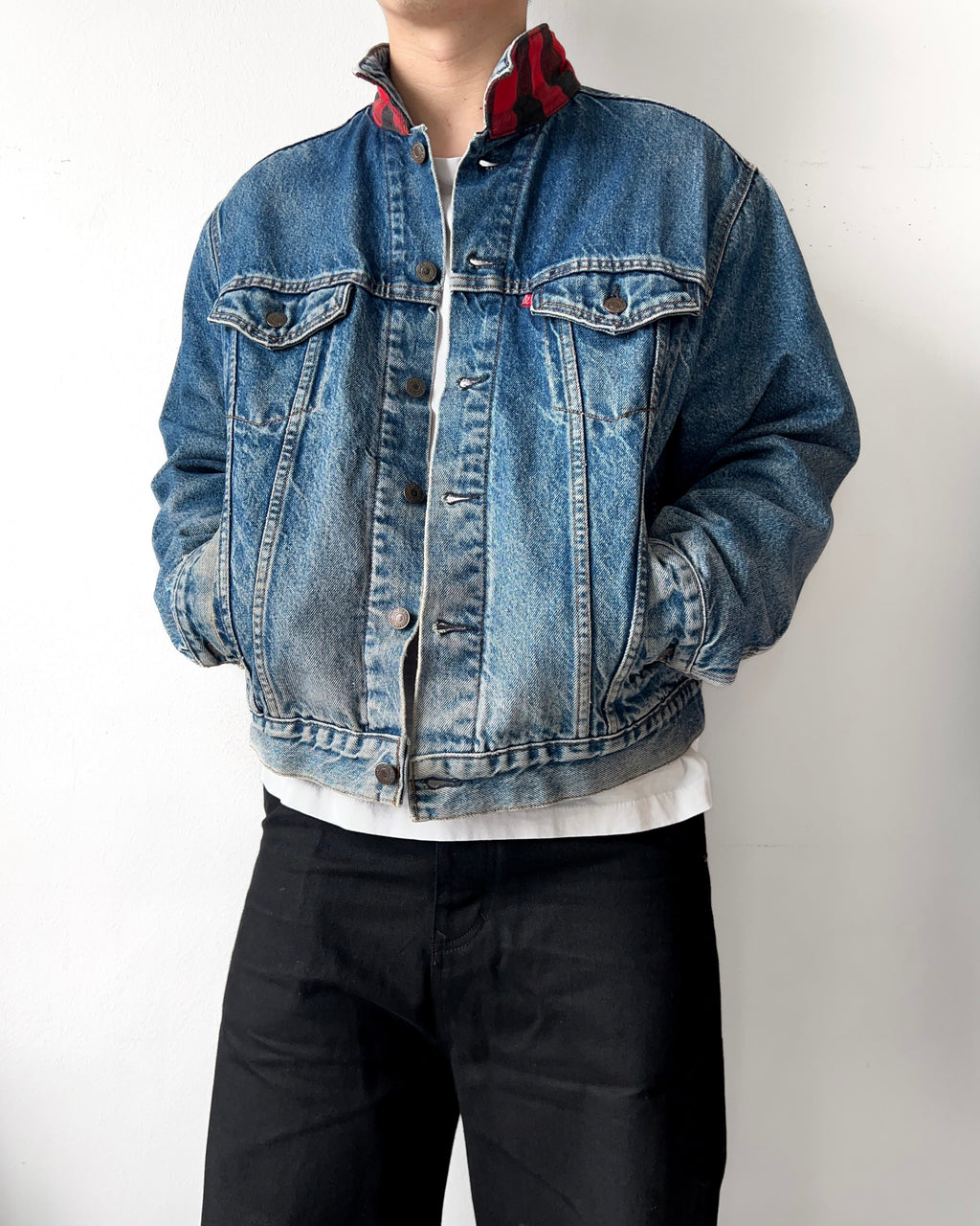 1980S LEVI'S FLANNEL LINED TYPE III DENIM TRUCKER (XL)