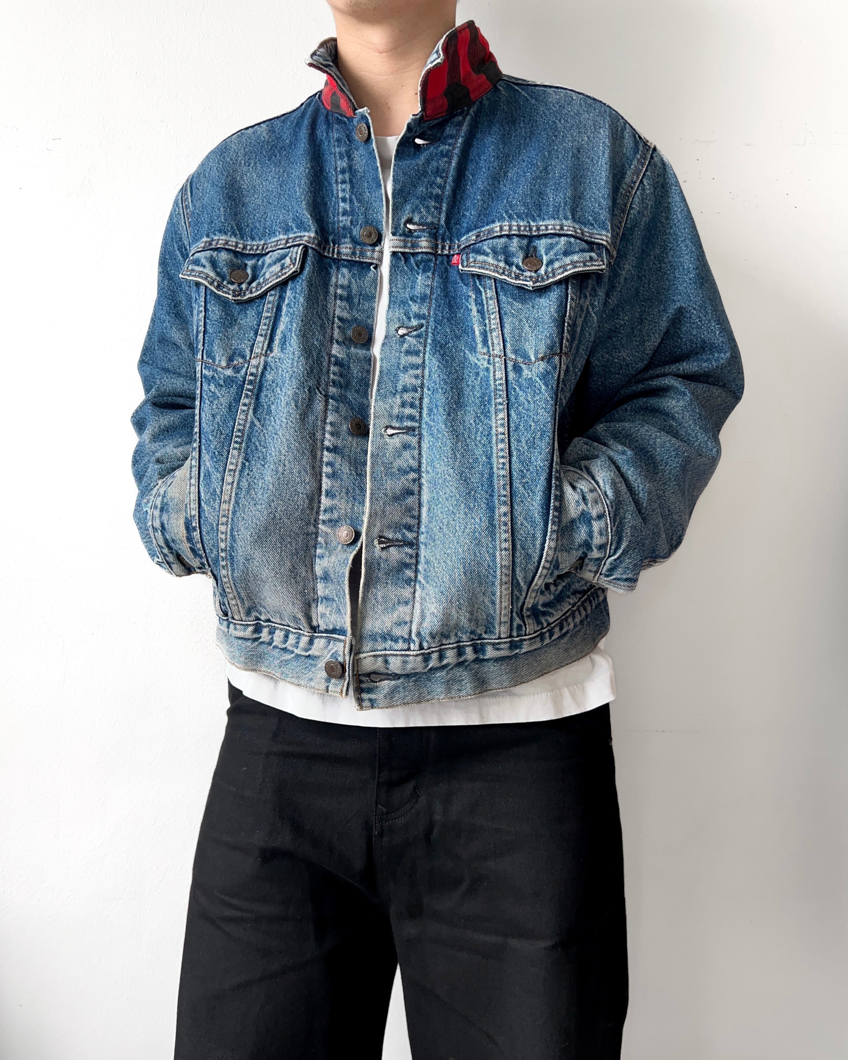 1980S LEVI'S FLANNEL LINED TYPE III DENIM TRUCKER (XL)