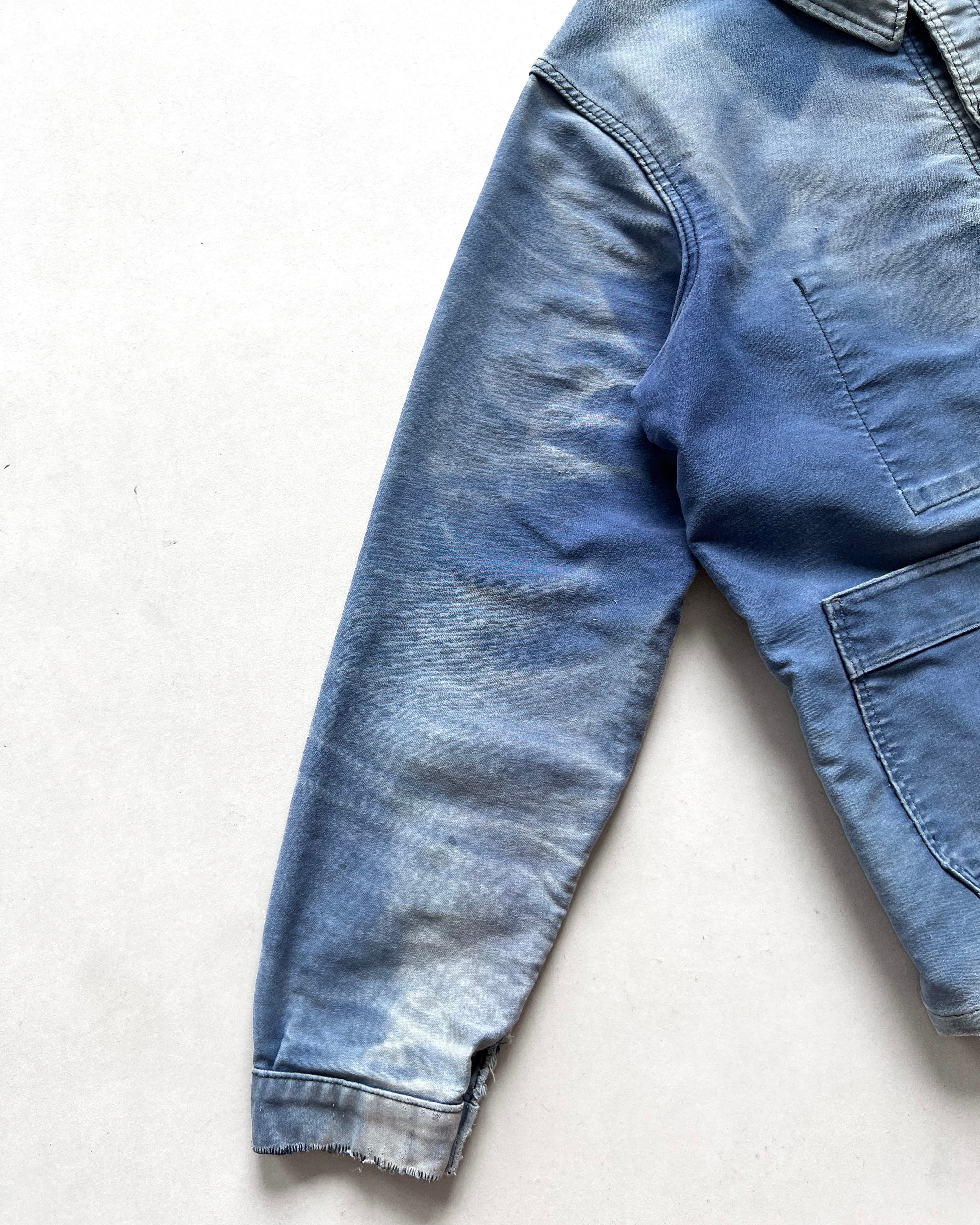 1950S FADED ADOLPHE LAFONT FRENCH MOLESKIN WORK JACKET (L)