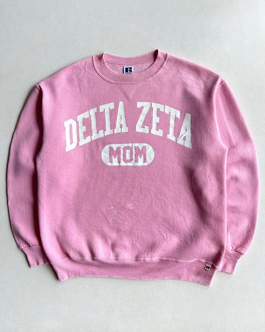 1990S PINK RUSSELL 'DELTA ZETA MOM' SWEATSHIRT (XL)