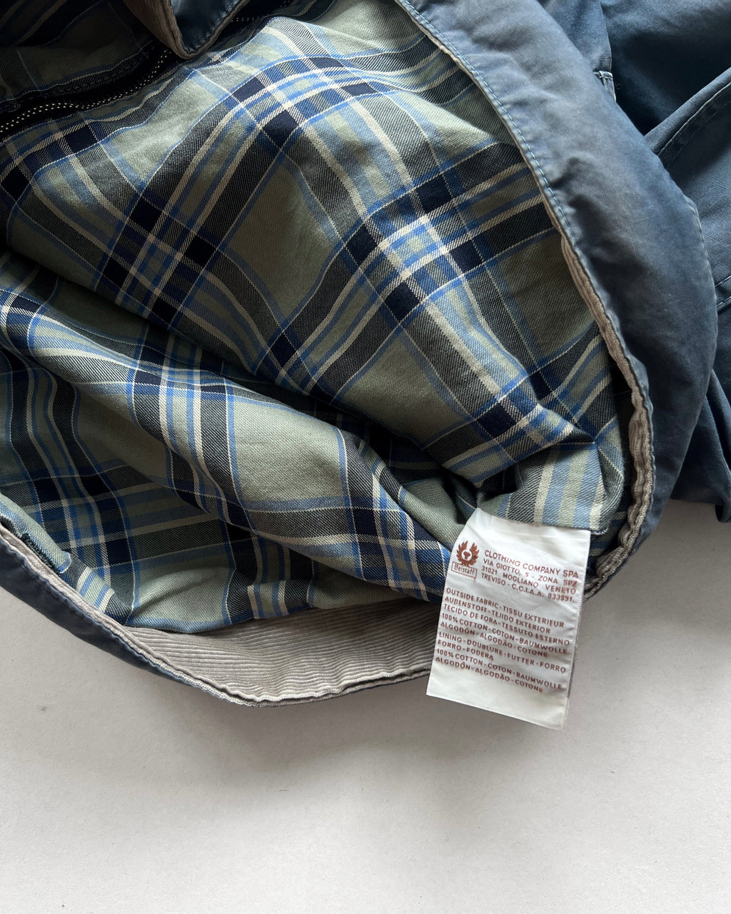 1990S FADED BELSTAFF MOTORCYCLE JACKET (L)