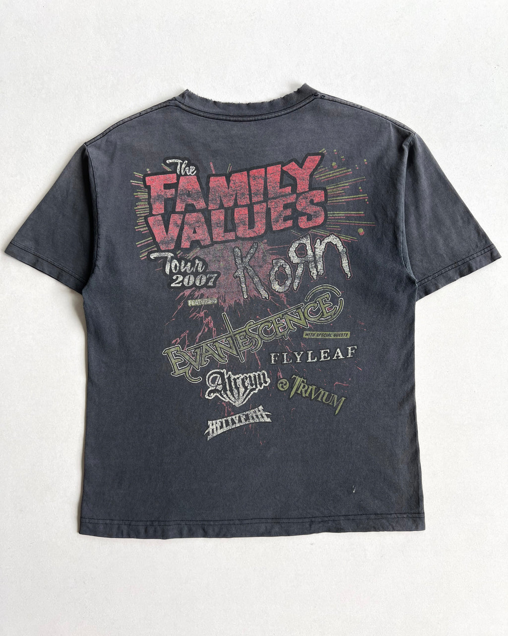2007 KORN 'THE FAMILY VALUES TOUR' DISTRESS TEE (M)