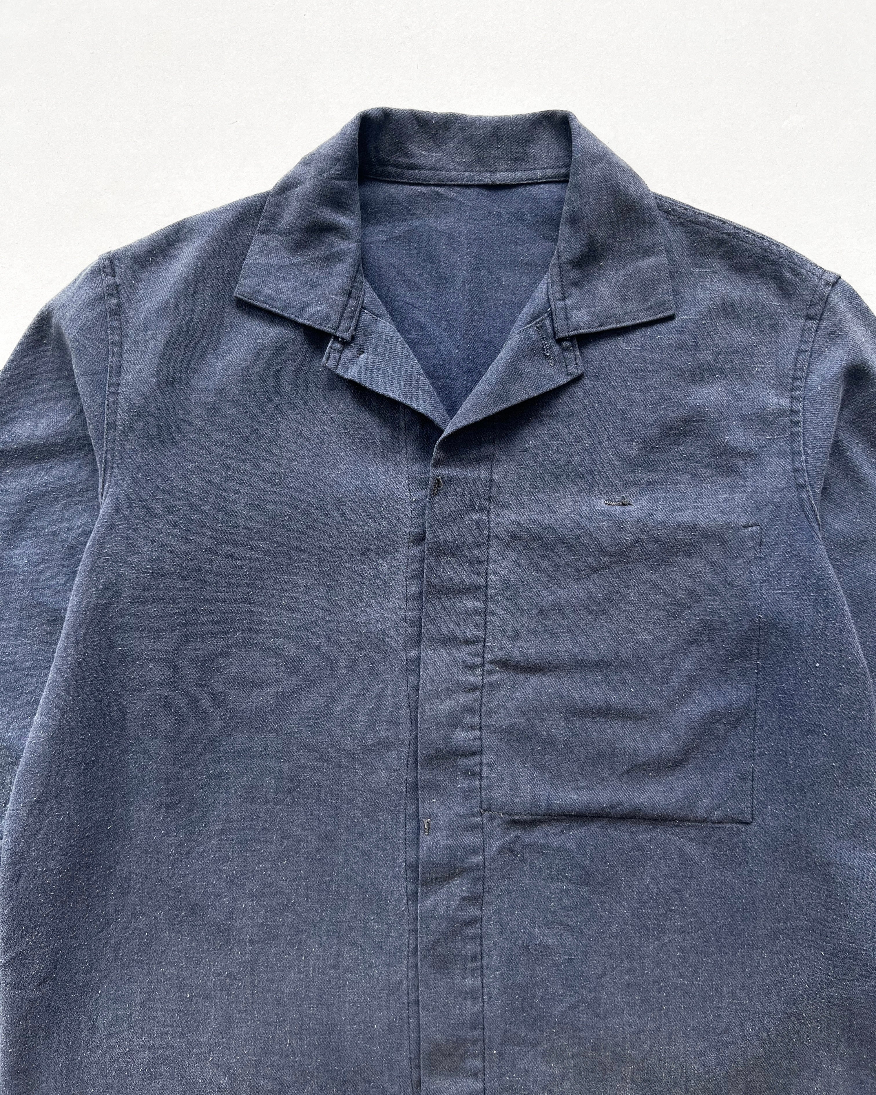 1970S FADED FRENCH HIDDEN POCKET WORK SHIRT/JACKET (M)