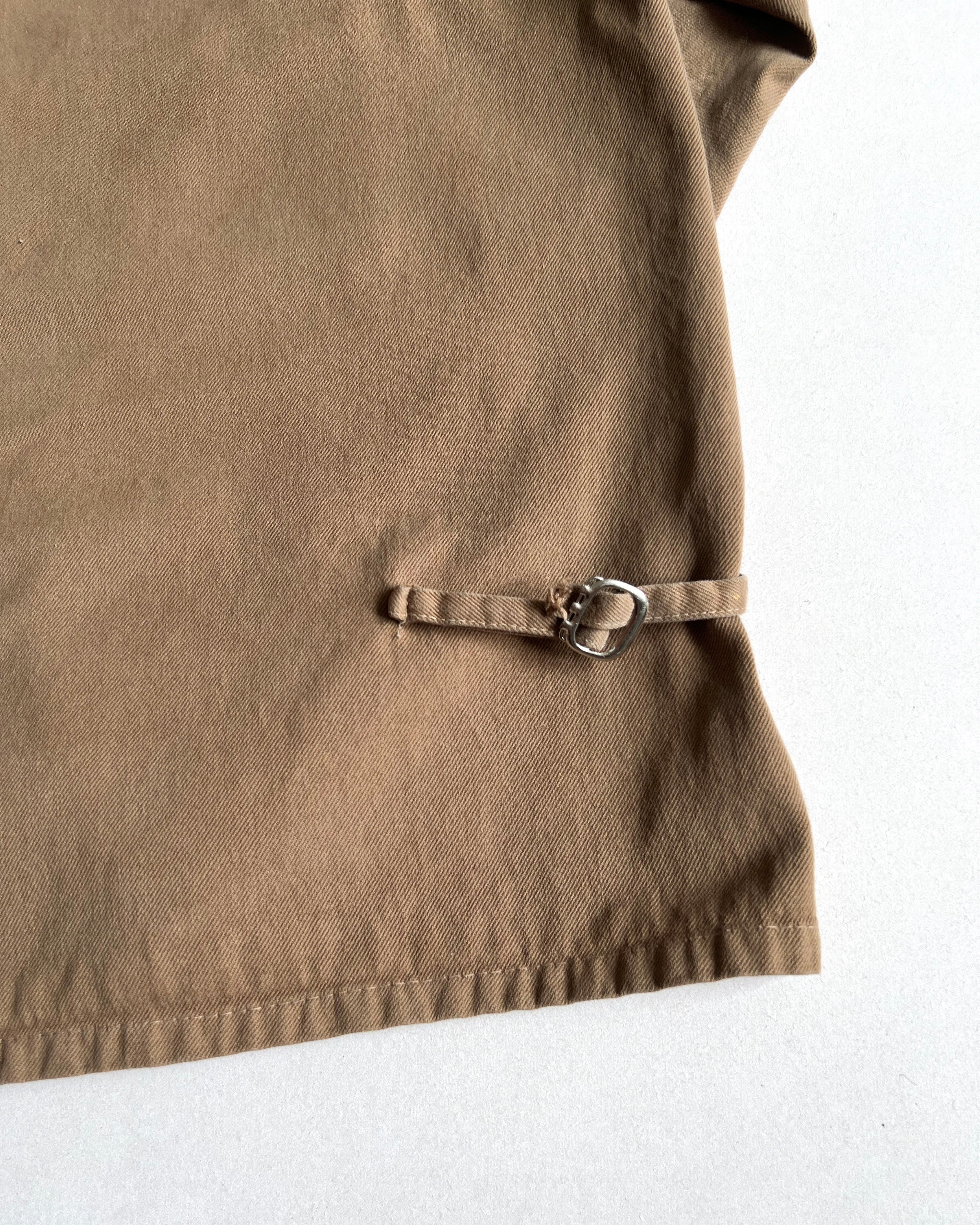 1960S FADED BROWN RAGLAN FRENCH WORK JACKET (L)