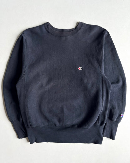 1990S NAVY CHAMPION REVERSE WEAVE LOGO SWEATSHIRT (M)