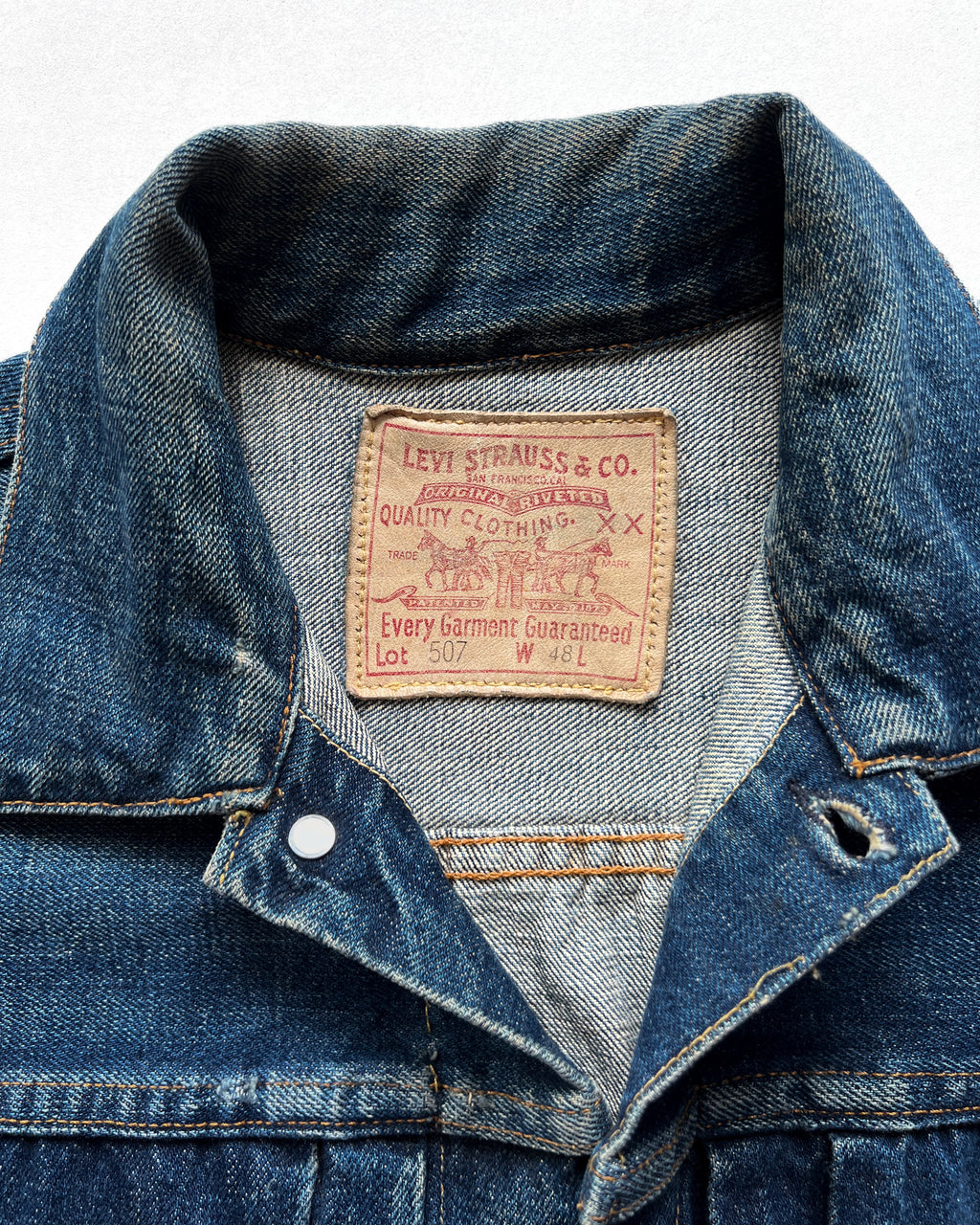 1990S LVC 507 BIG E TYPE II SELVEDGE DENIM JACKET (48)