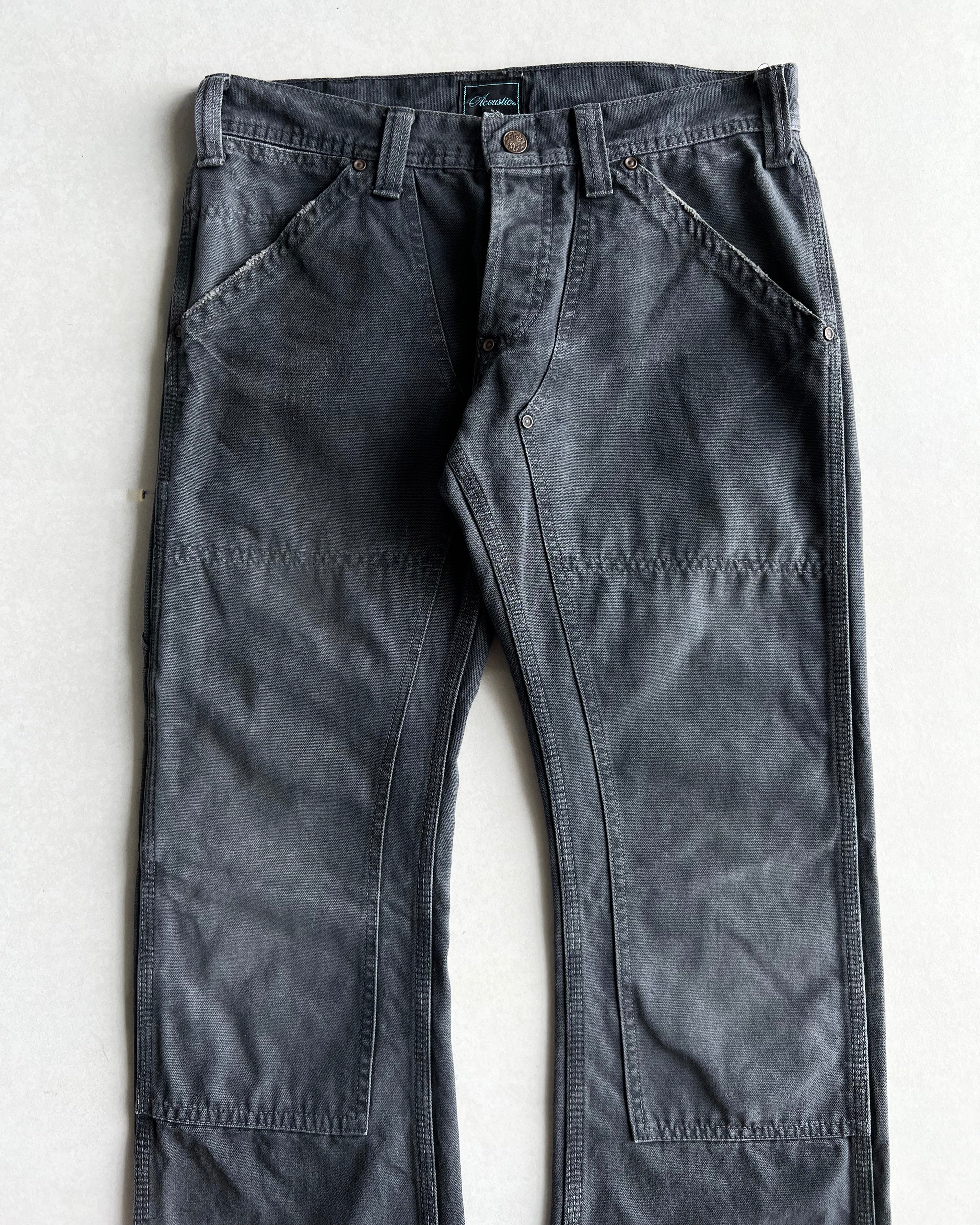 2000S FADED JAPANESE BRAND DOUBLE KNEE FLARE PANTS (31X32)