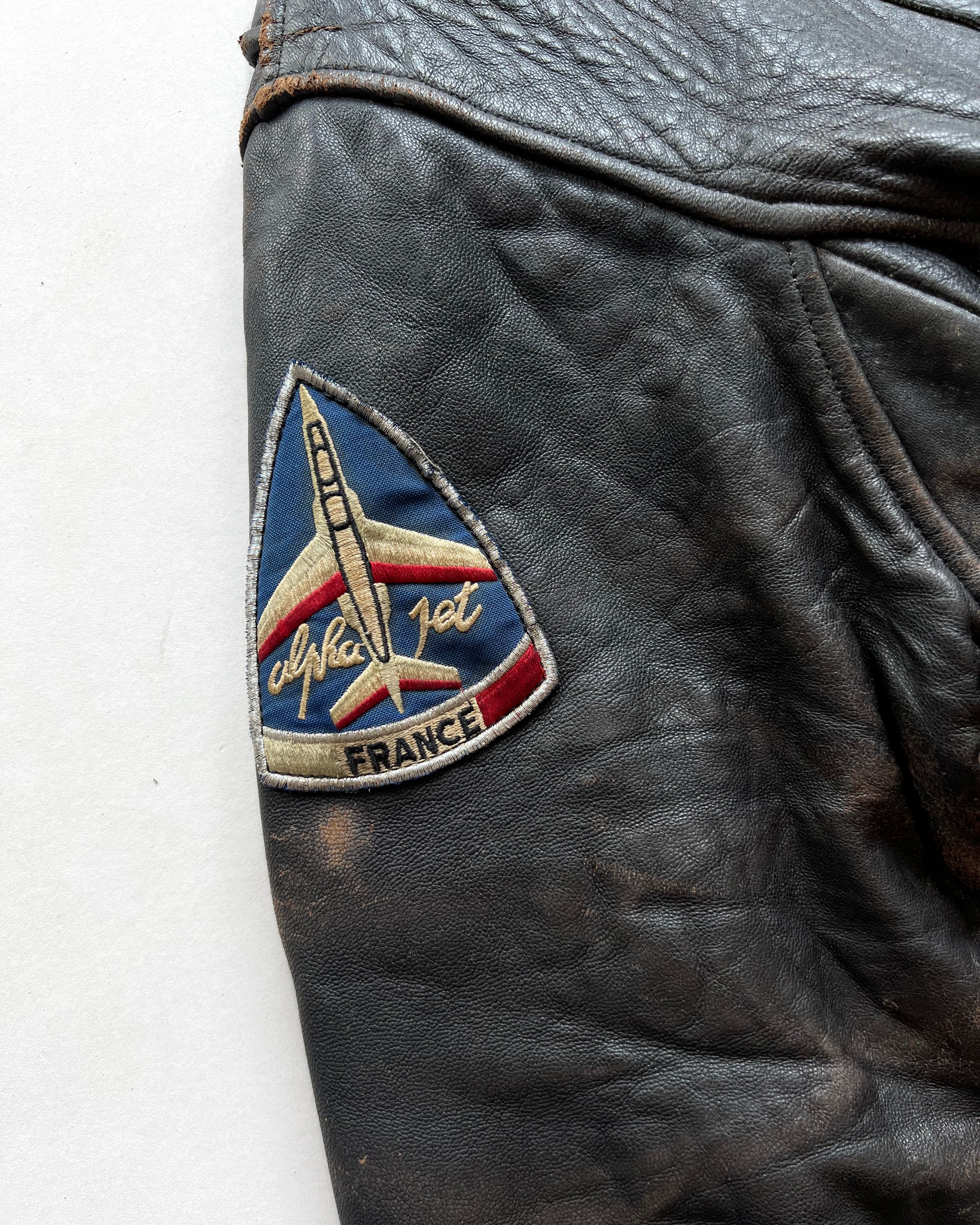 1980S AVIREX 'PATROUILLE DE FRANCE' TYPE G-1 FLIGHT LEATHER JACKET (L)