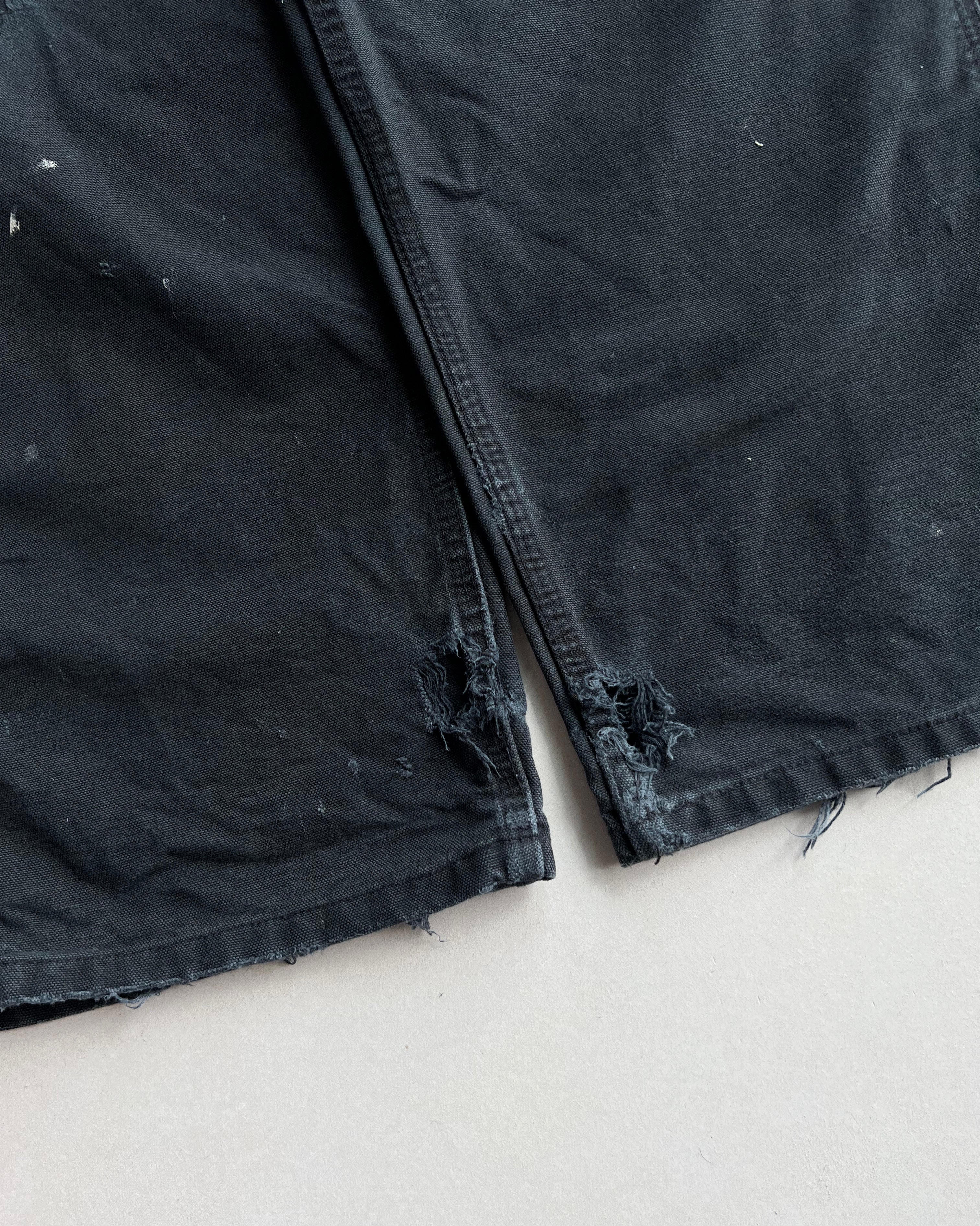 BLACK CARHARTT CARPENTER REPAIRED WORK PANTS (31X31)