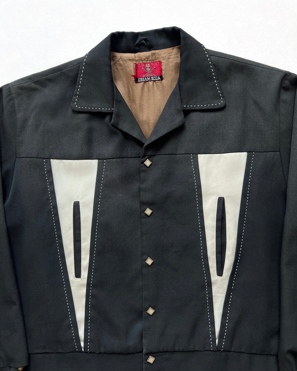 1990S CREAM SODA GABARDINE ROCKABILLY JACKET (L)