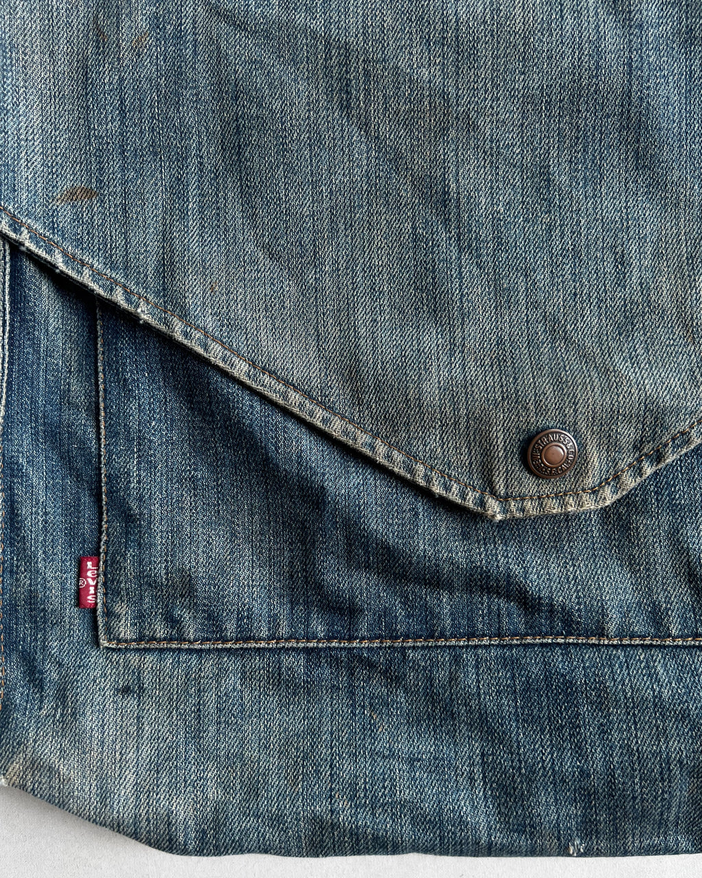 1980S FADED WASHED LEVI'S DENIM MESSENGER BAG (OS)