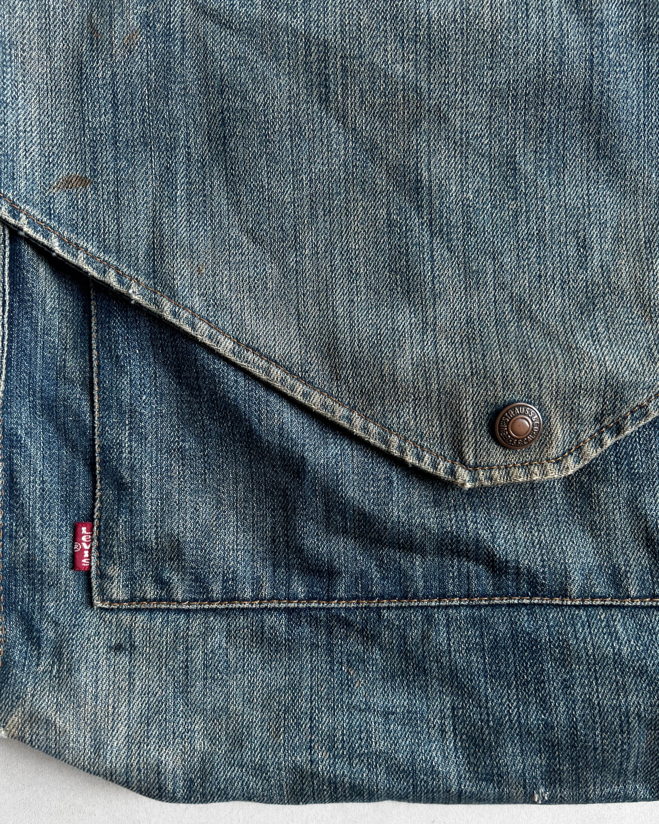 1980S FADED WASHED LEVI'S DENIM MESSENGER BAG (OS)