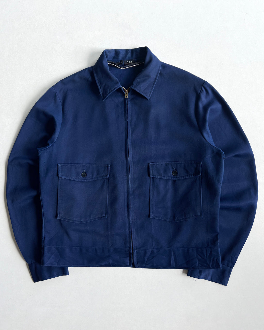 1960S DARK WASHED LEE DOUBLE POCKET WORK JACKET (L)
