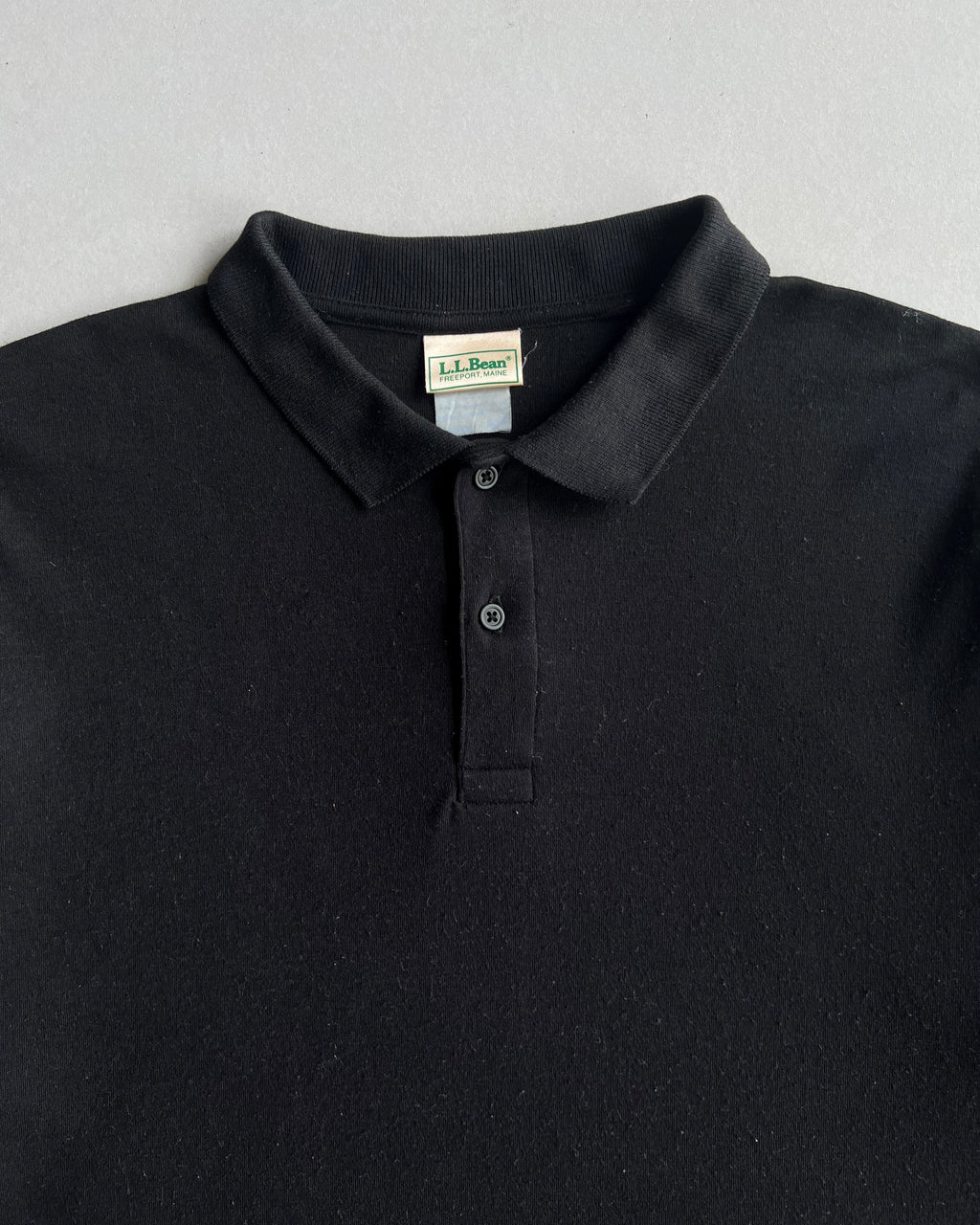 1990S L.L BEAN LONG SLEEVES SINGLE STITCH POLO TEE (L)