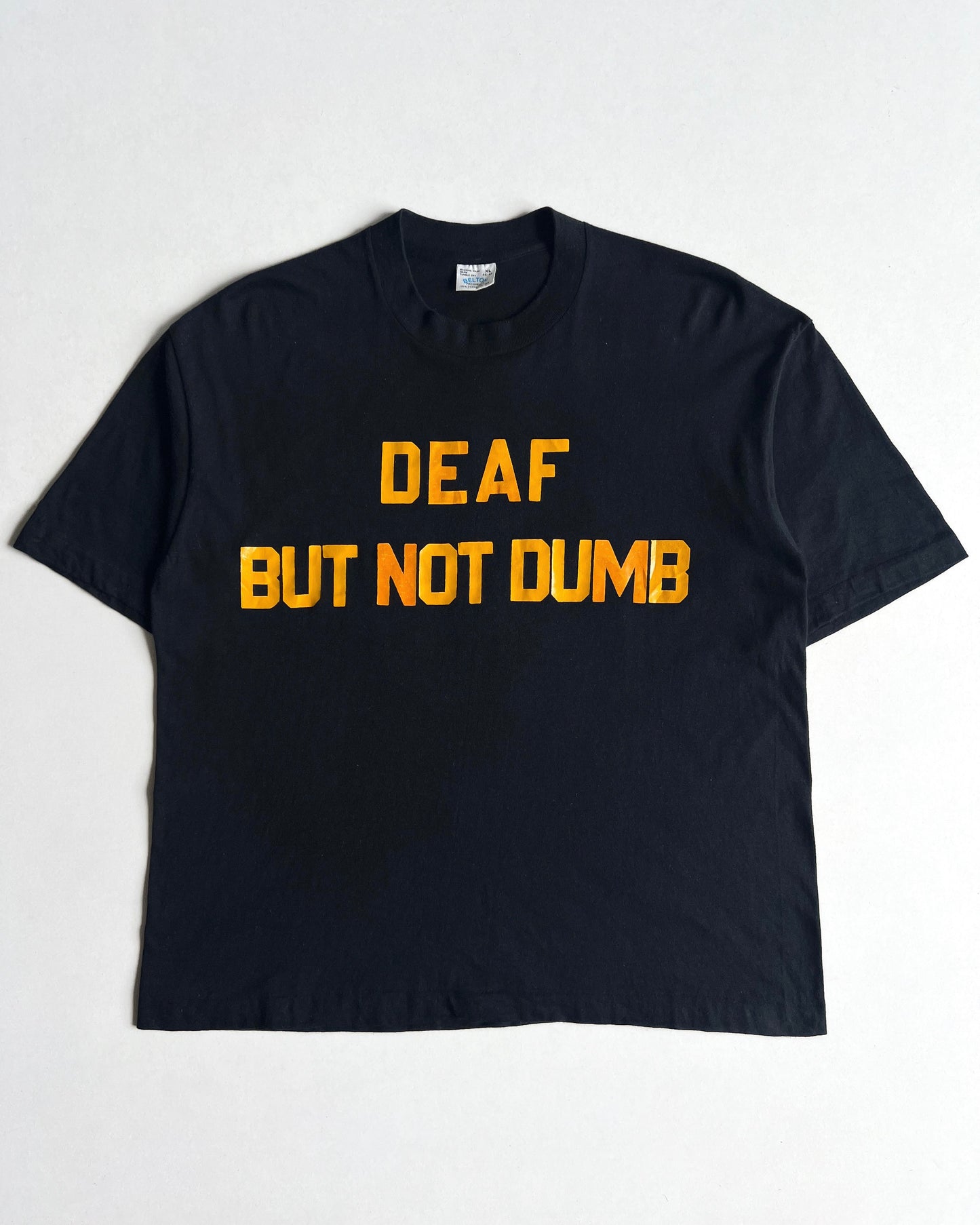 1970S 'DEAF BUT NOT DUMB' SINGLE STITCH TEE (XL)