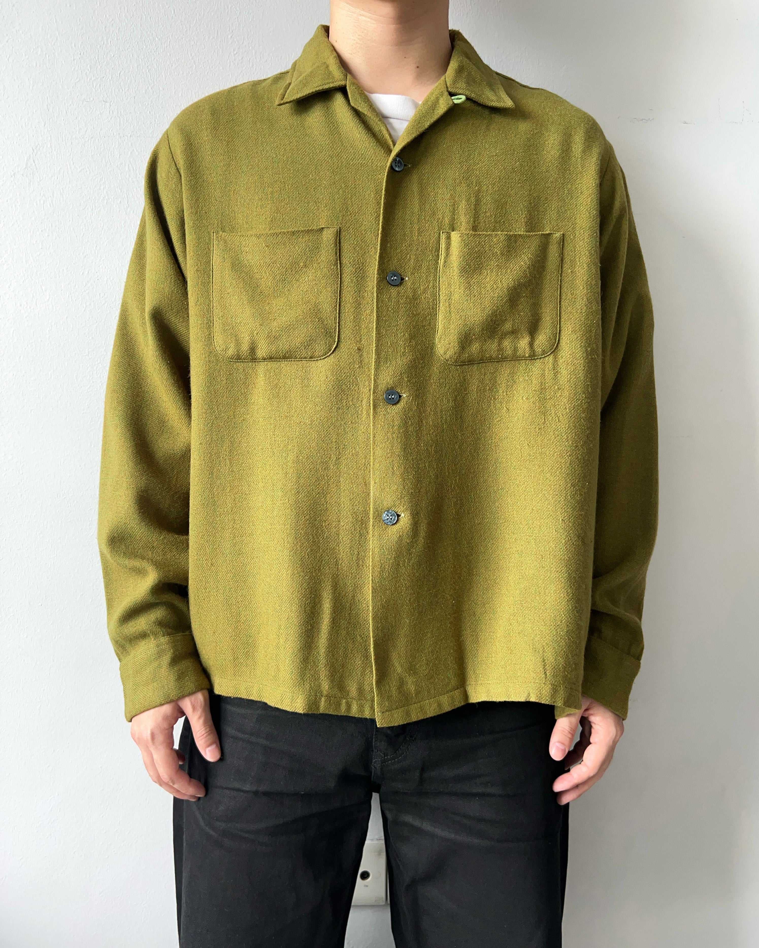 1960S SEARS MILLIKEN WOOL LOOP COLLAR SHIRT (XL)