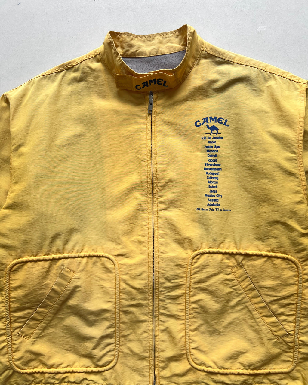 1980S CAMEL TEAM LOTUS HONDA F1 SUZUKA GRAND PRIX RACING JACKET (L)