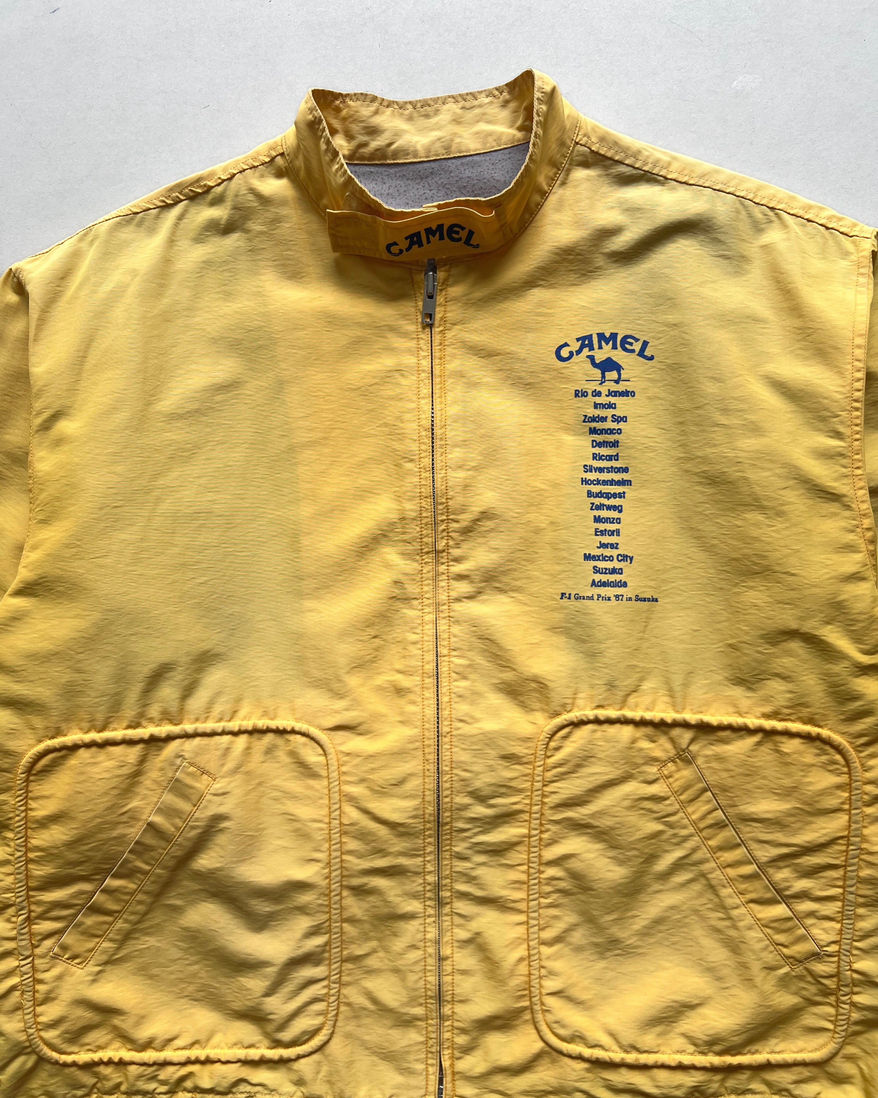 1980S CAMEL TEAM LOTUS HONDA F1 SUZUKA GRAND PRIX RACING JACKET (L)