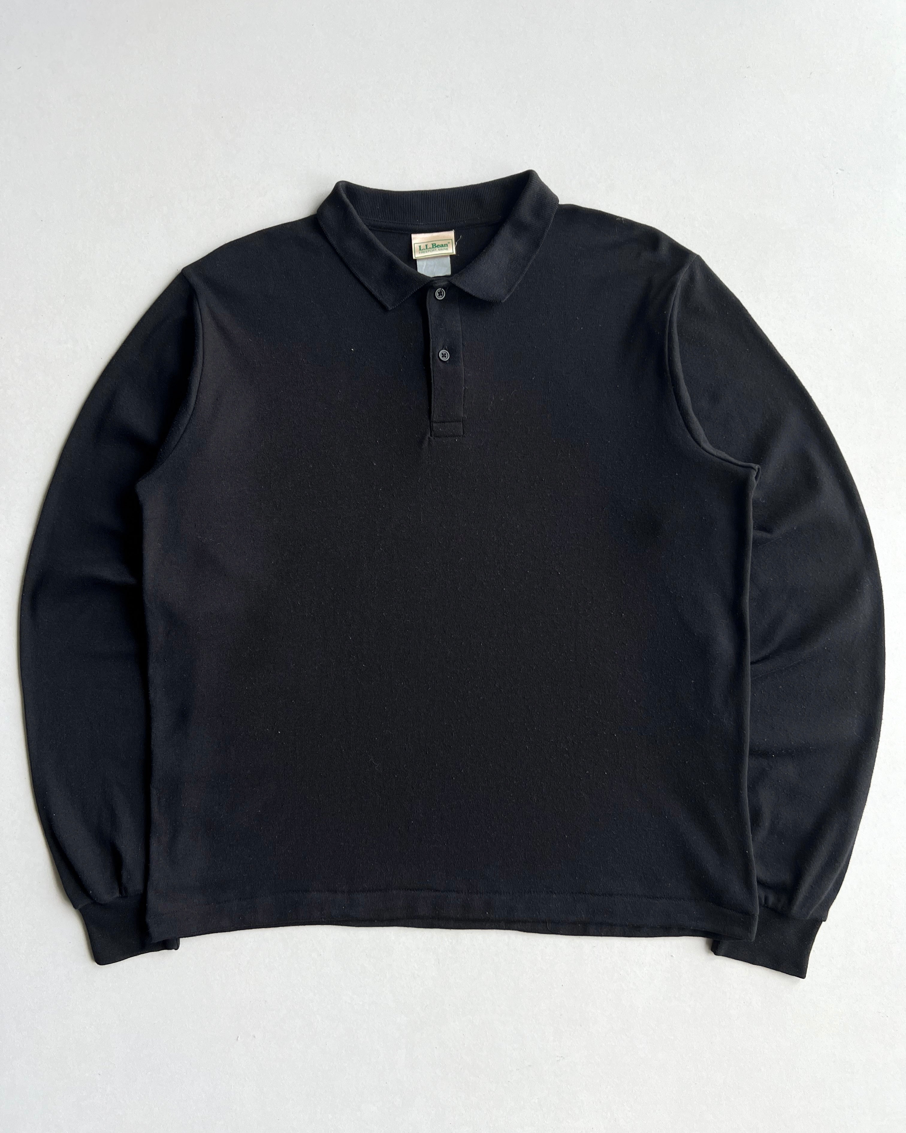1990S L.L BEAN LONG SLEEVES SINGLE STITCH POLO TEE (L)
