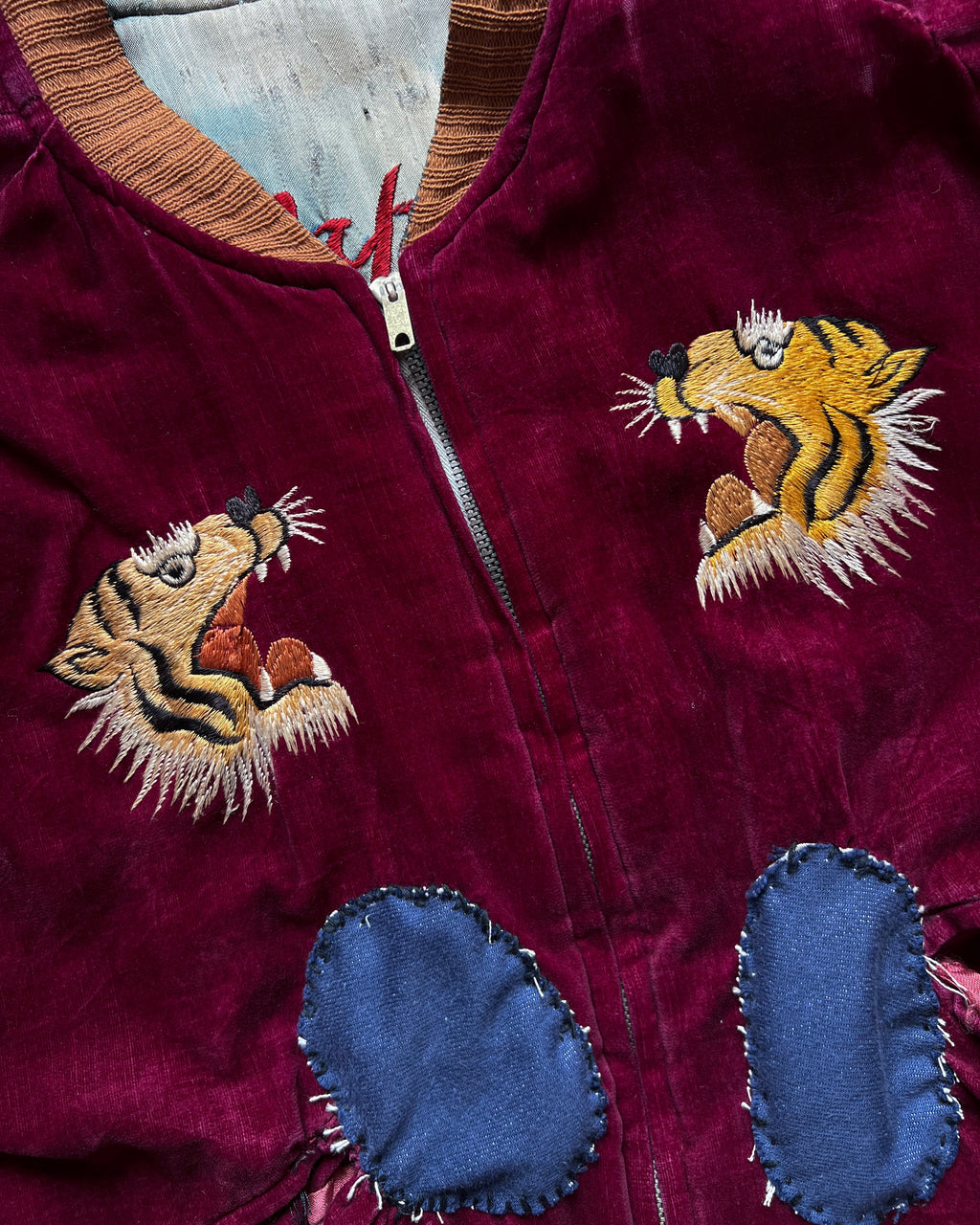 1950S MAROON BLUE JAPAN REVERSIBLE SUKAJAN (S/M)