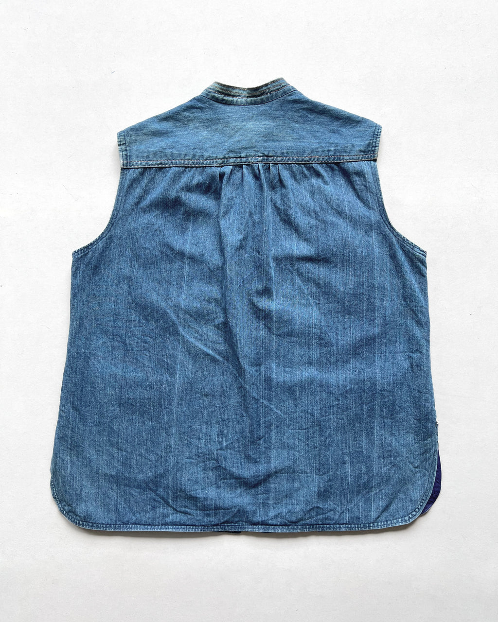1950S FADED SELVEDGE DENIM VEST (L)