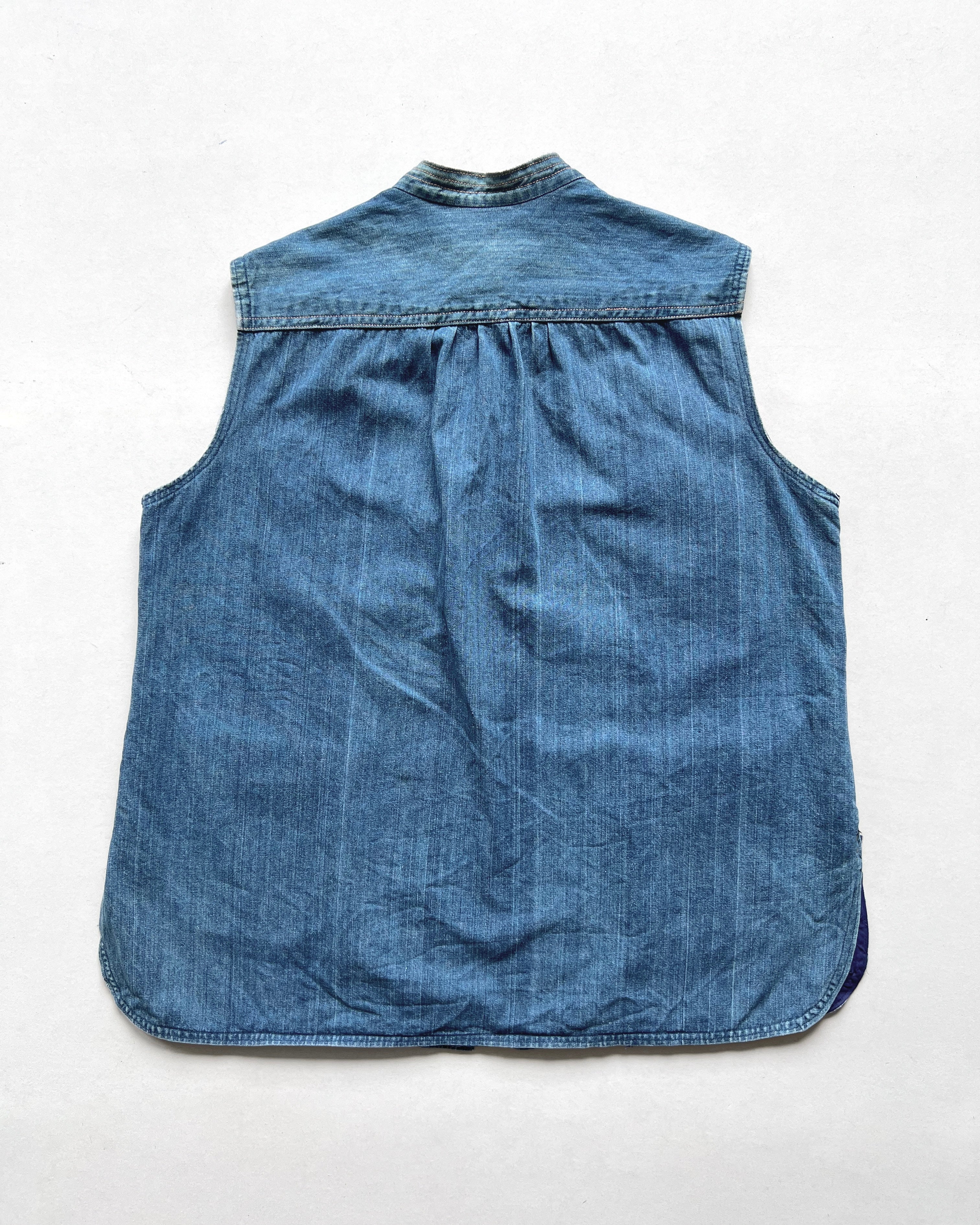 1950S FADED SELVEDGE DENIM VEST (L)