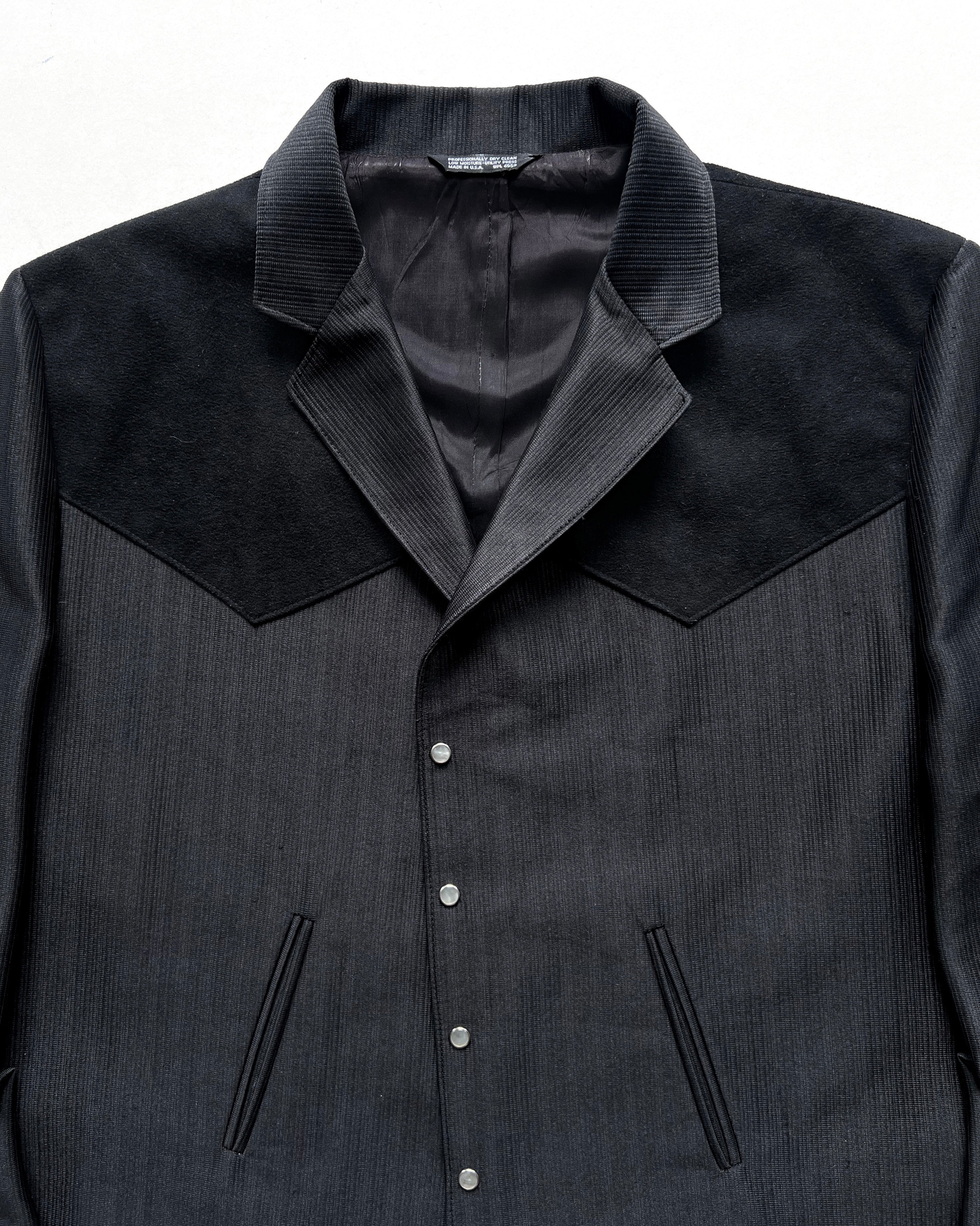 1970S BLACK SILVERAO BOLERO JACKET (L)