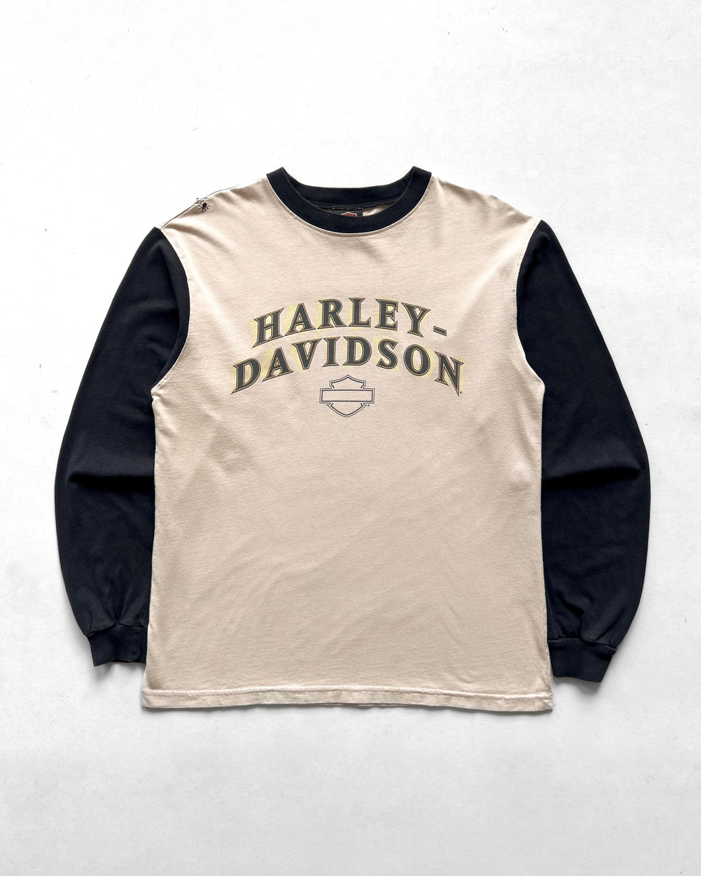 2000S HARLEY DAVIDSON TWO-TONE LONGSLEEVES TEE (M)