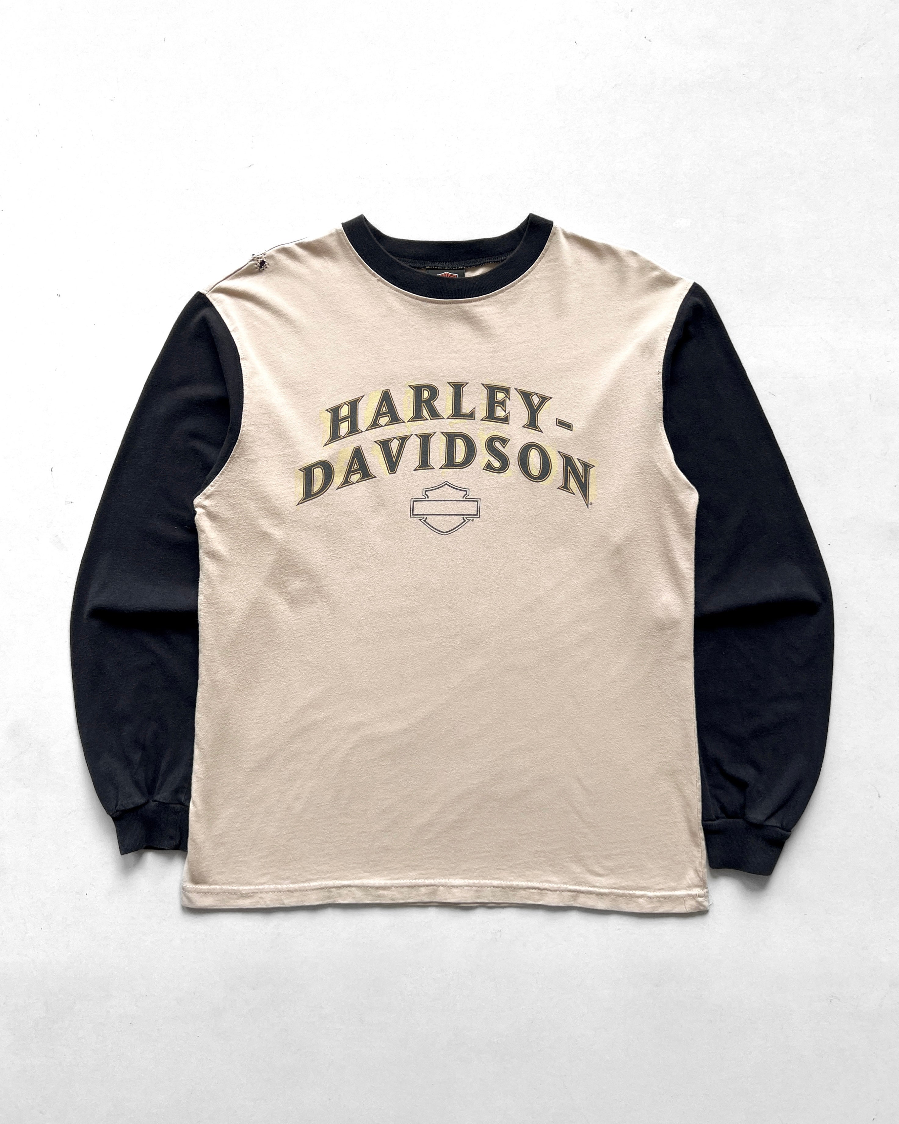 2000S HARLEY DAVIDSON TWO-TONE LONGSLEEVES TEE (M)