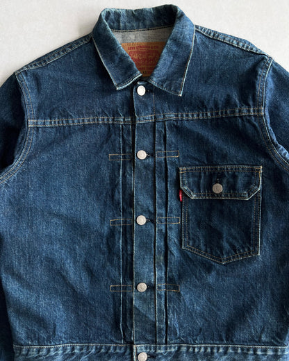 1990S DARK WASHED BIG E LEVI'S TYPE I SELVEDGE DENIM JACKET (S-L)