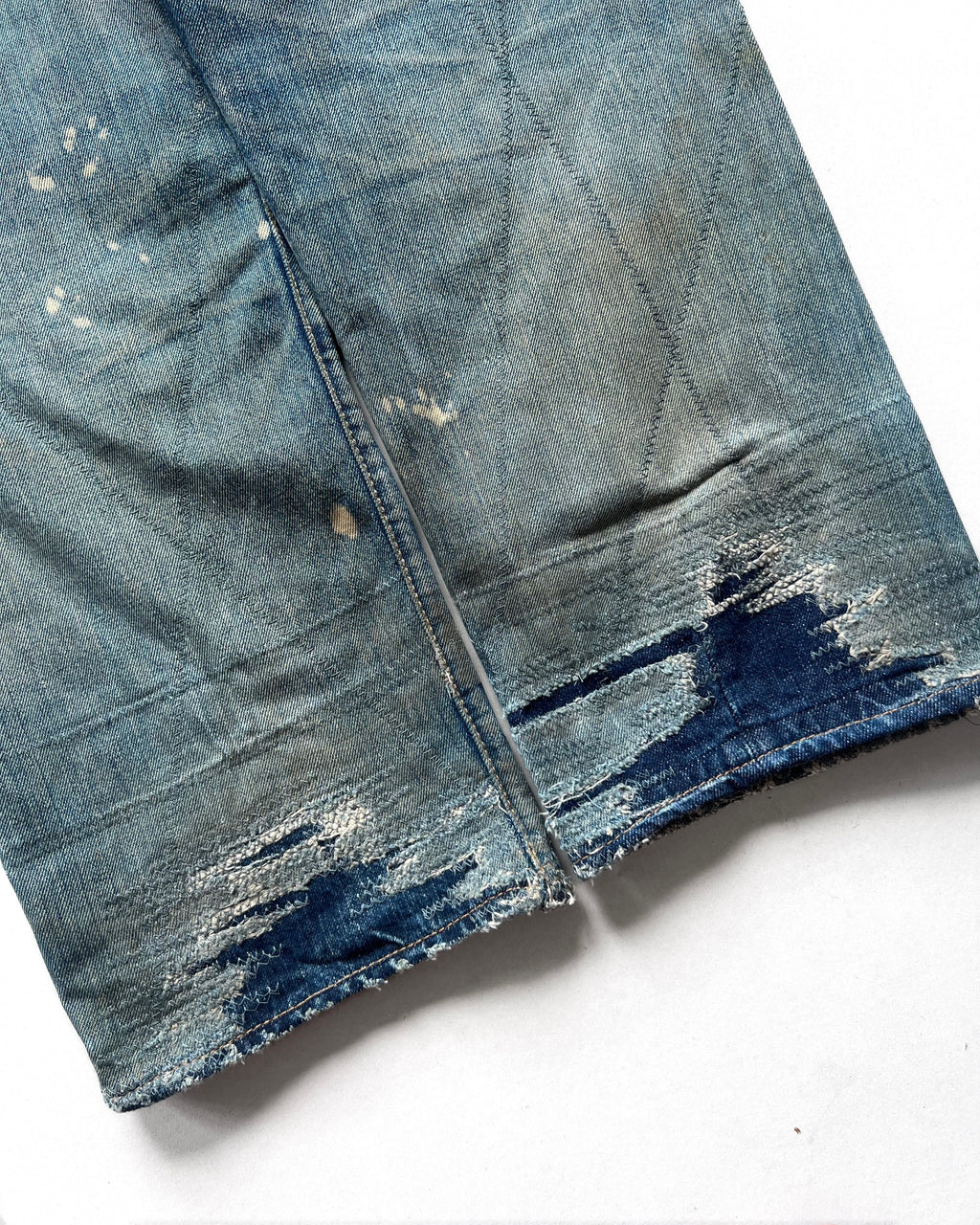 1970S LEVI'S 501 BIG E REPAIRED SELVEDGE JEANS (35)