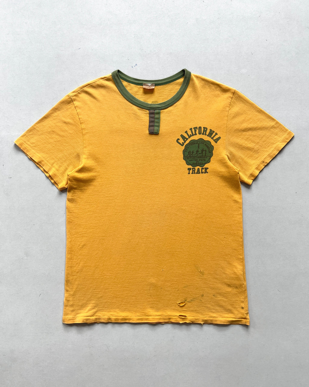 1980S 'LA CALIFORNIA TRACK MEET' RINGER TEE (M)