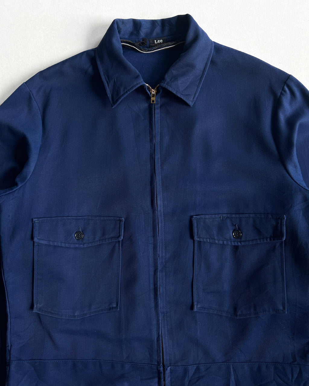 1960S DARK WASHED LEE DOUBLE POCKET WORK JACKET (L)
