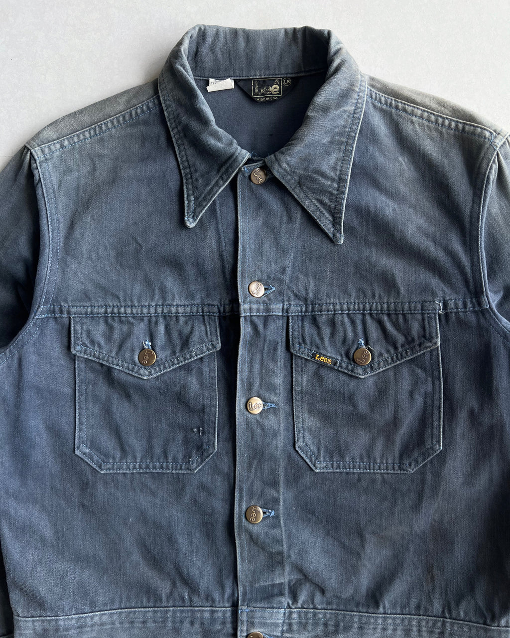 1970S SUN FADED LEE DOUBLE POCKET MOLESKIN JACKET (L)