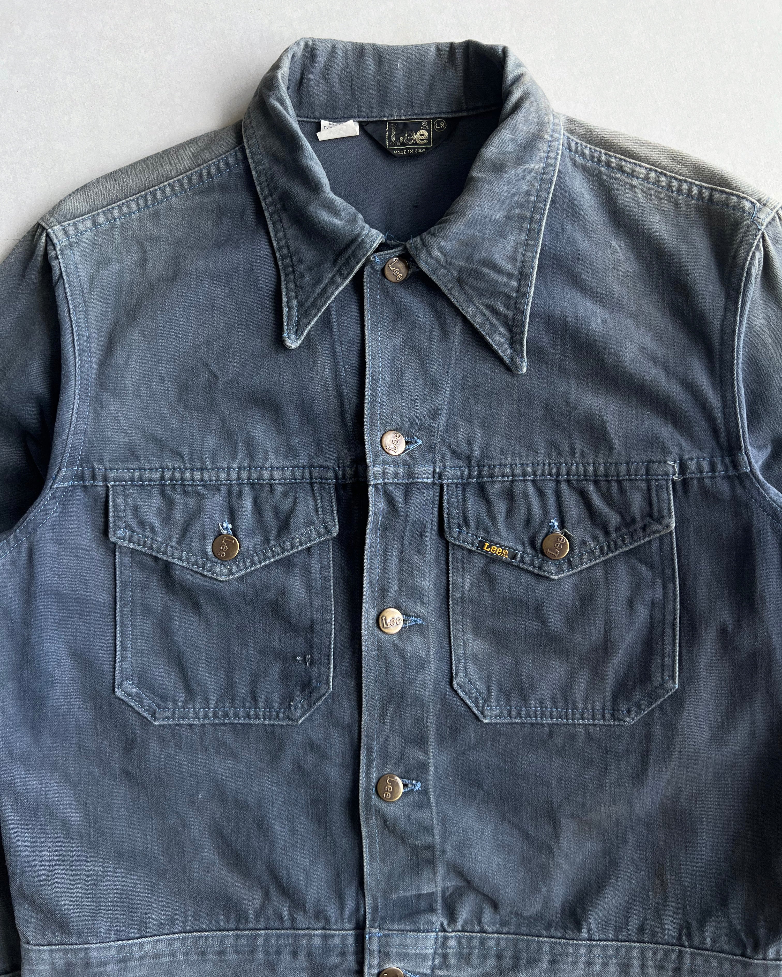 1970S SUN FADED LEE DOUBLE POCKET MOLESKIN JACKET (L)