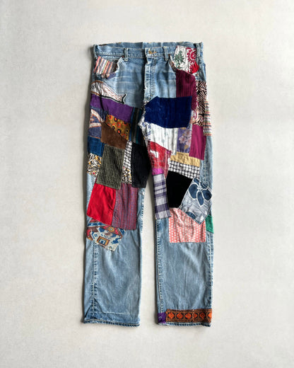 1960S LEE PATCHED REDLINE SELVEDGE JEANS (34X33)