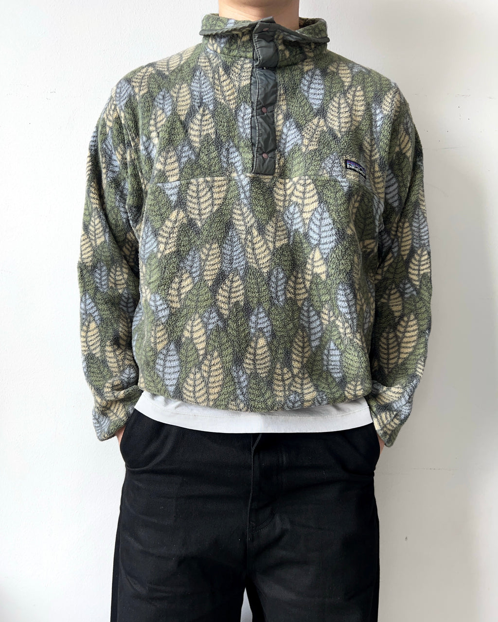 1990S PATAGONIA 'SPEARS LEAF' SNAP-T FLEECE (M)