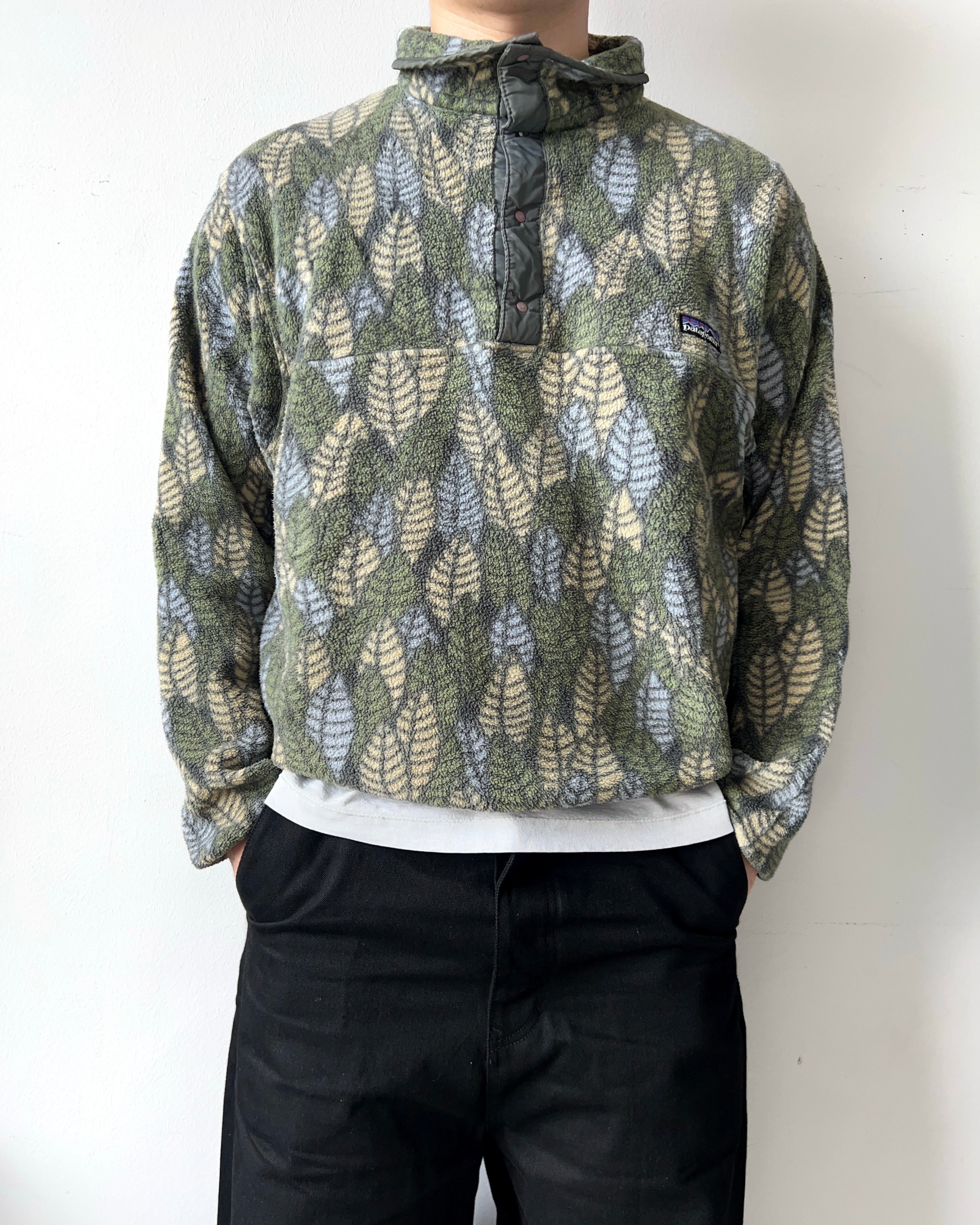 1990S PATAGONIA 'SPEARS LEAF' SNAP-T FLEECE (M)