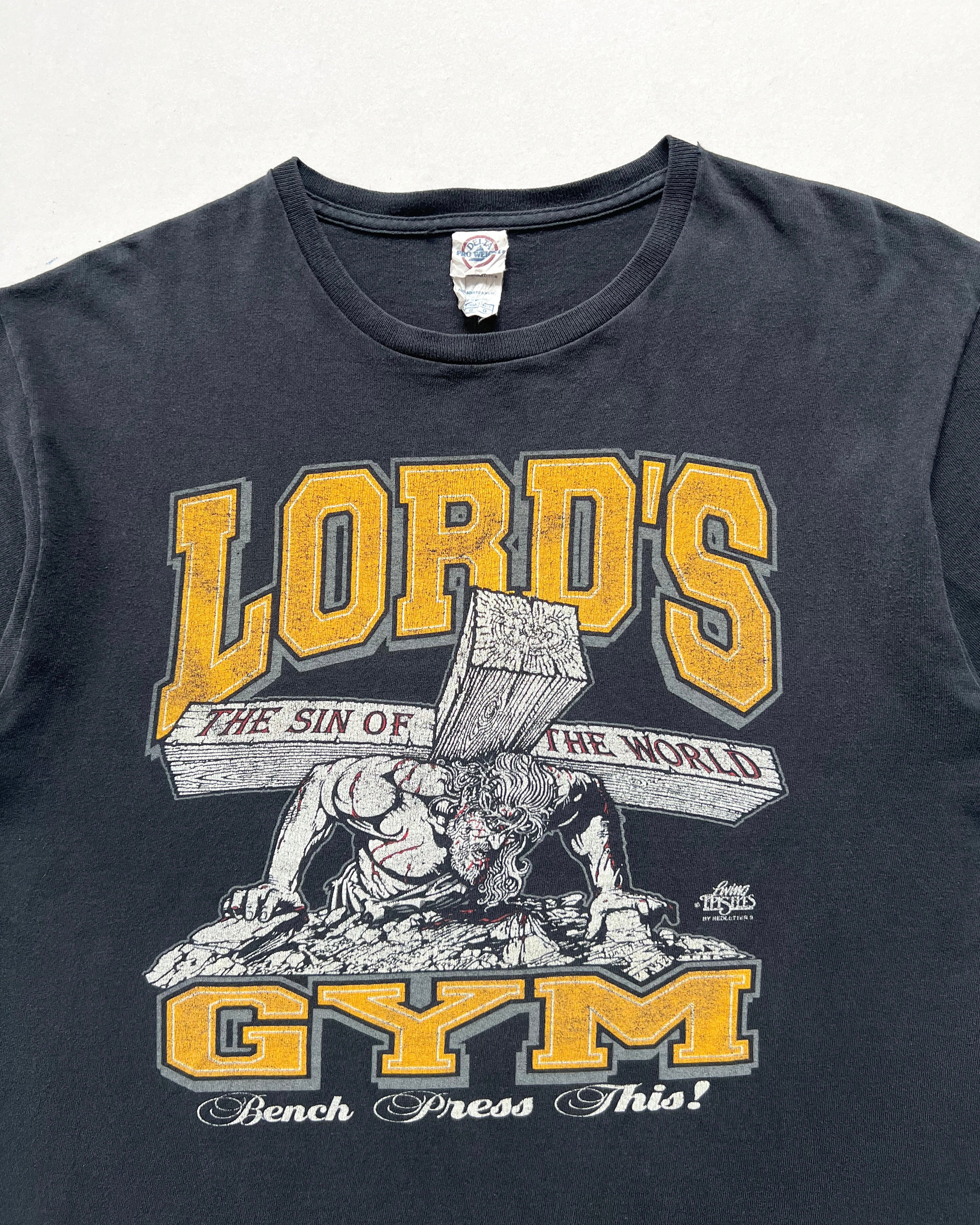 2000S 'LORD'S GYM, HIS PAIN YOUR GAIN' JESUS TEE (L)