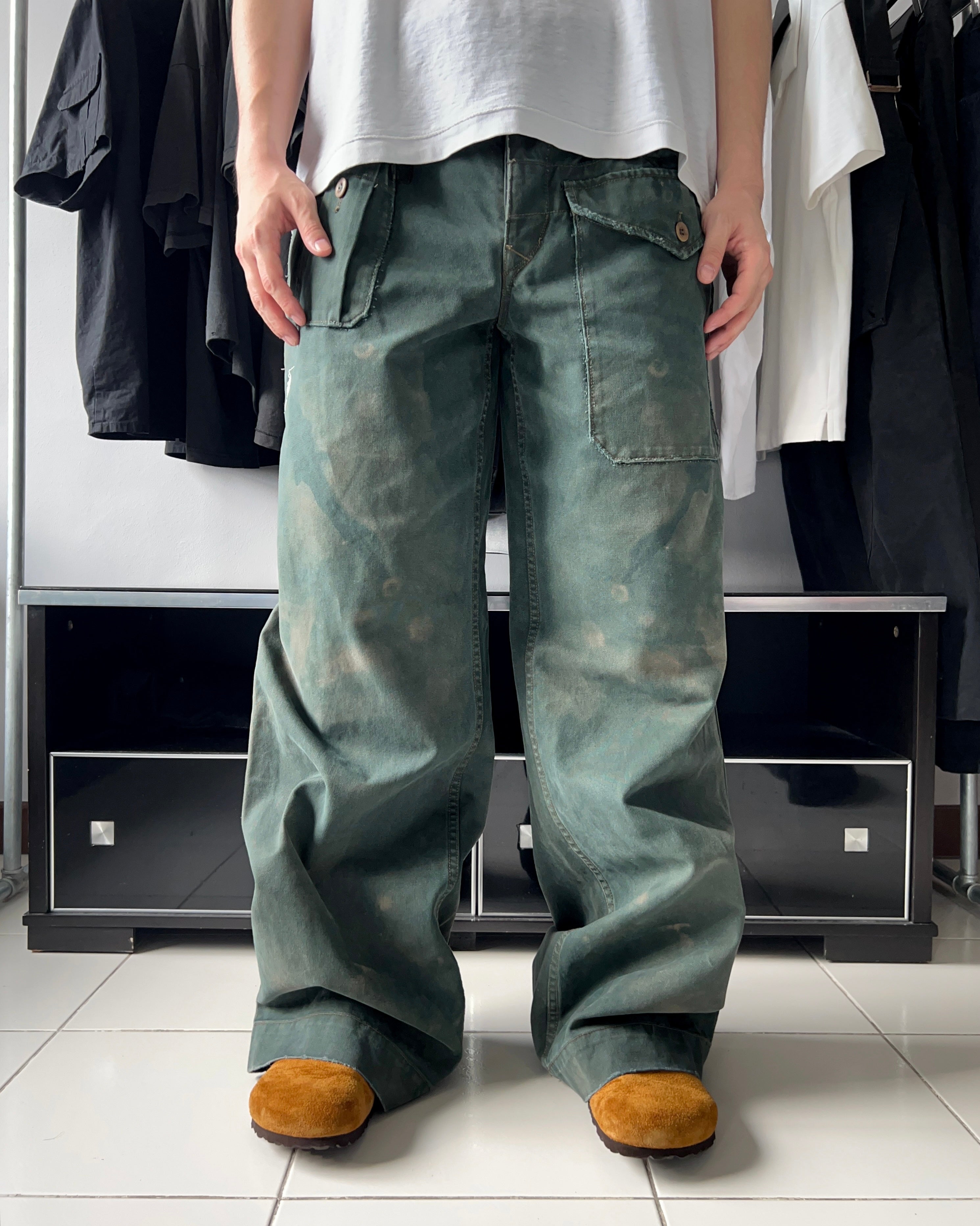 1990S EMERALD GREEN RALPH LAUREN BATTLEDRESS TROUSERS (30-35)