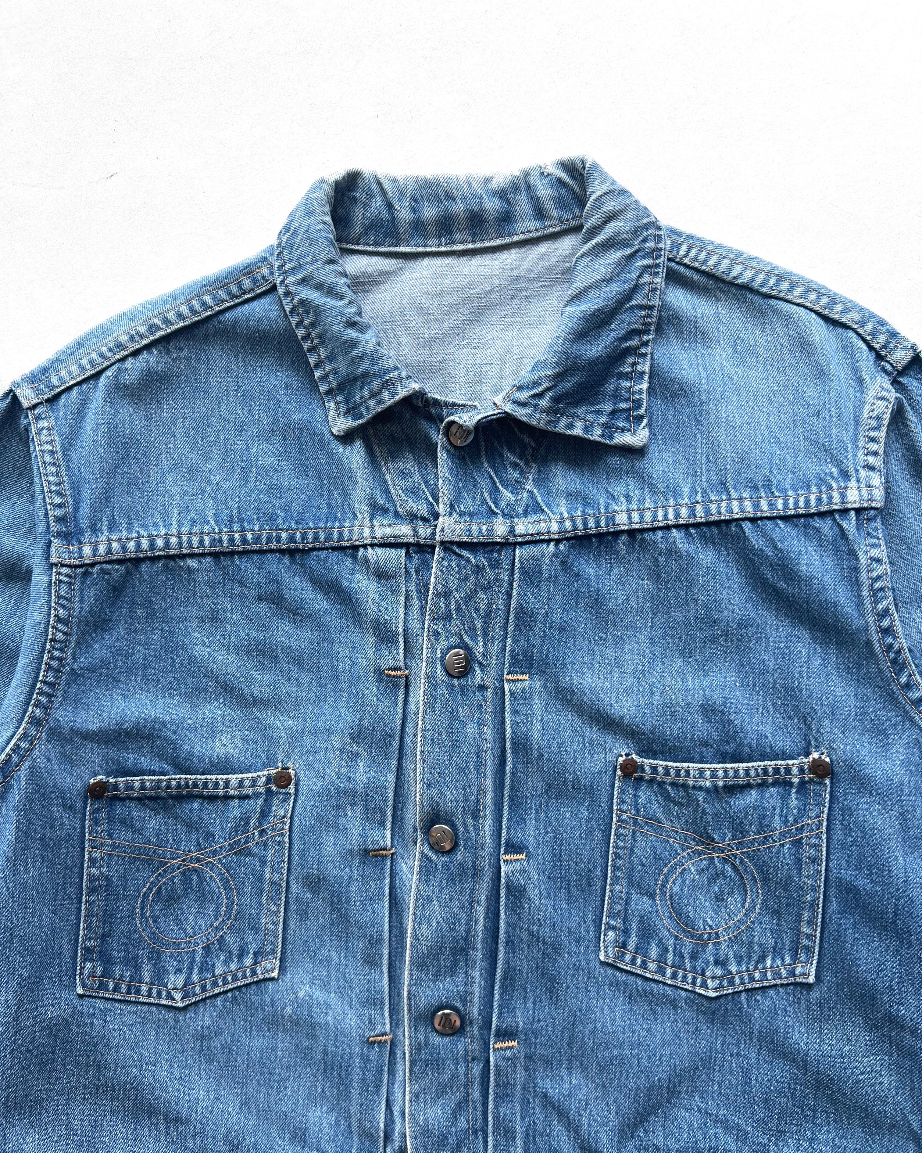 1960S MONTGOMERY WARD 101 TYPE II SELVEDGE DENIM JACKET (M)