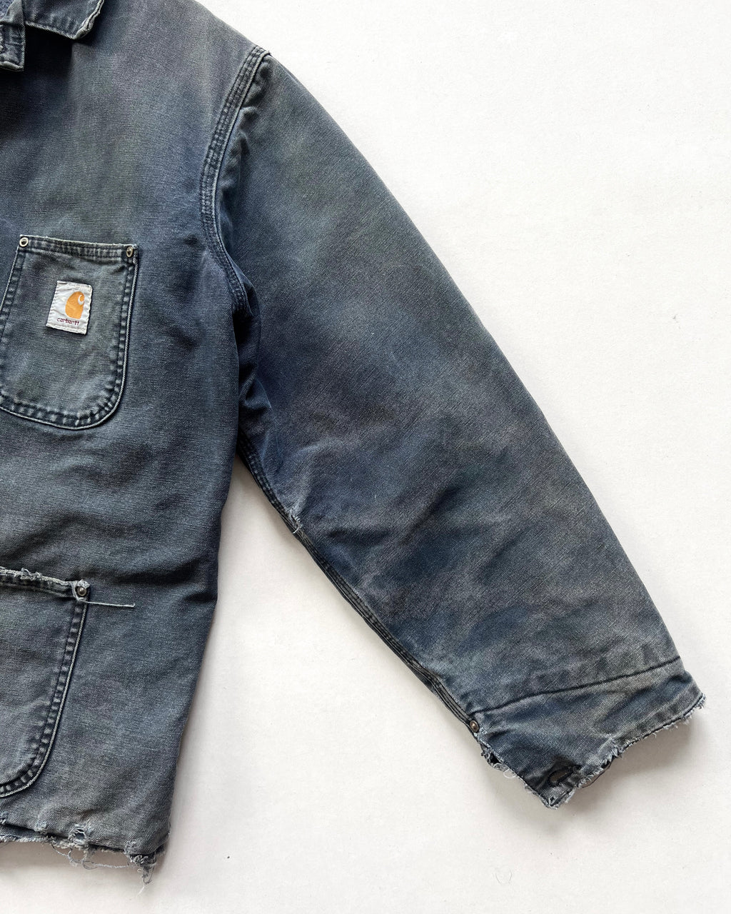 1990S FADED CARHARTT CANVAS CHORE JACKET (L)