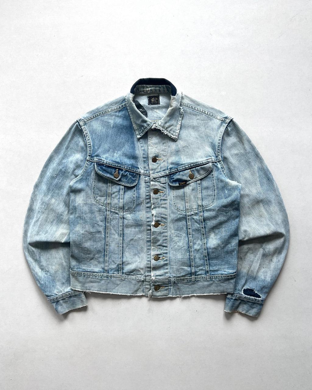 1960S SUN FADED LEE 101-J DENIM JACKET (L)
