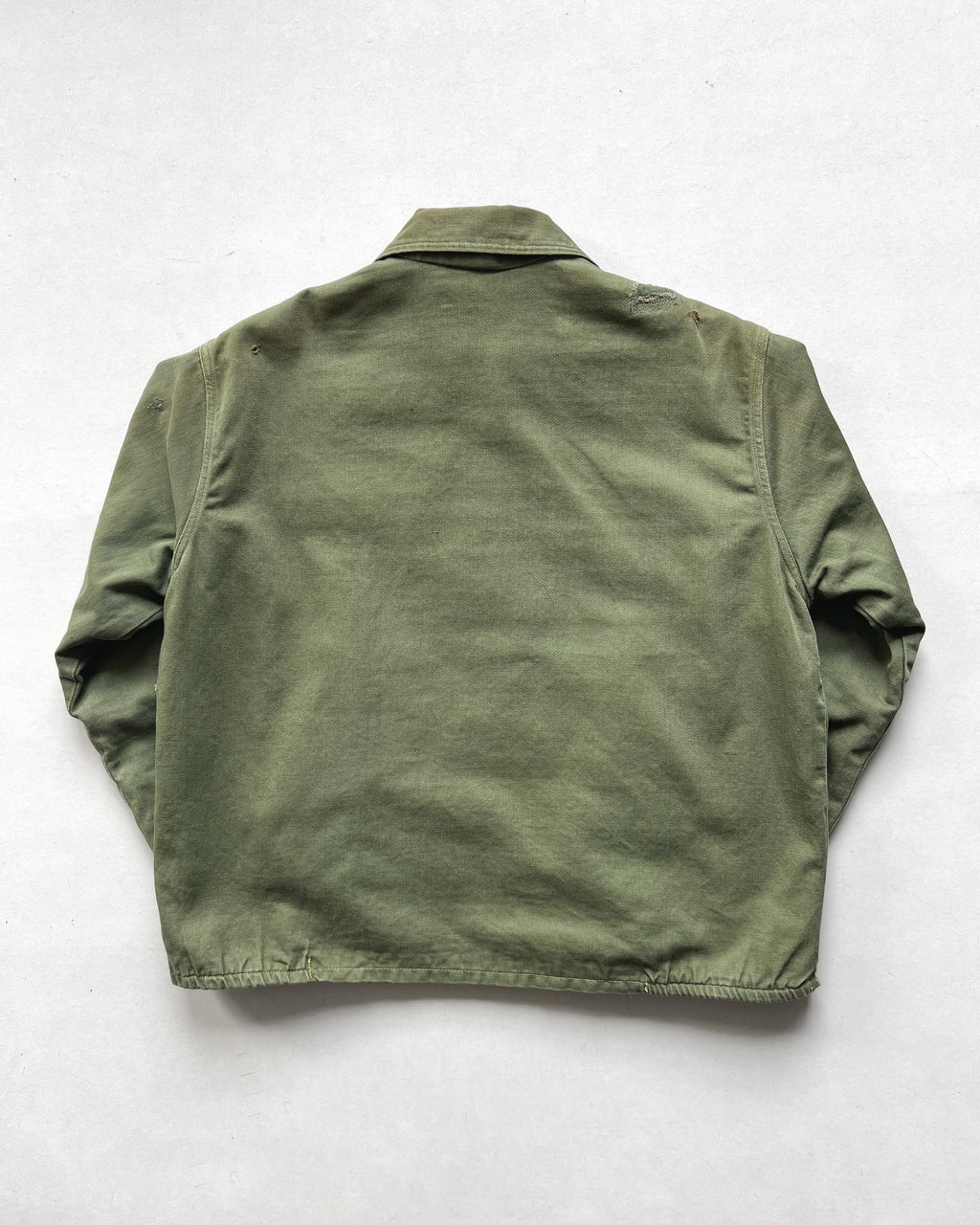 1950S OLIVE ZIP-UP WORK JACKET (L)