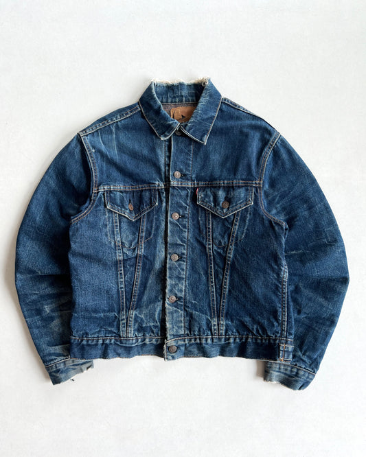 1960S FADED LEVI'S BIG E TYPE III BLANKET LINED TRUCKER JACKET (L)